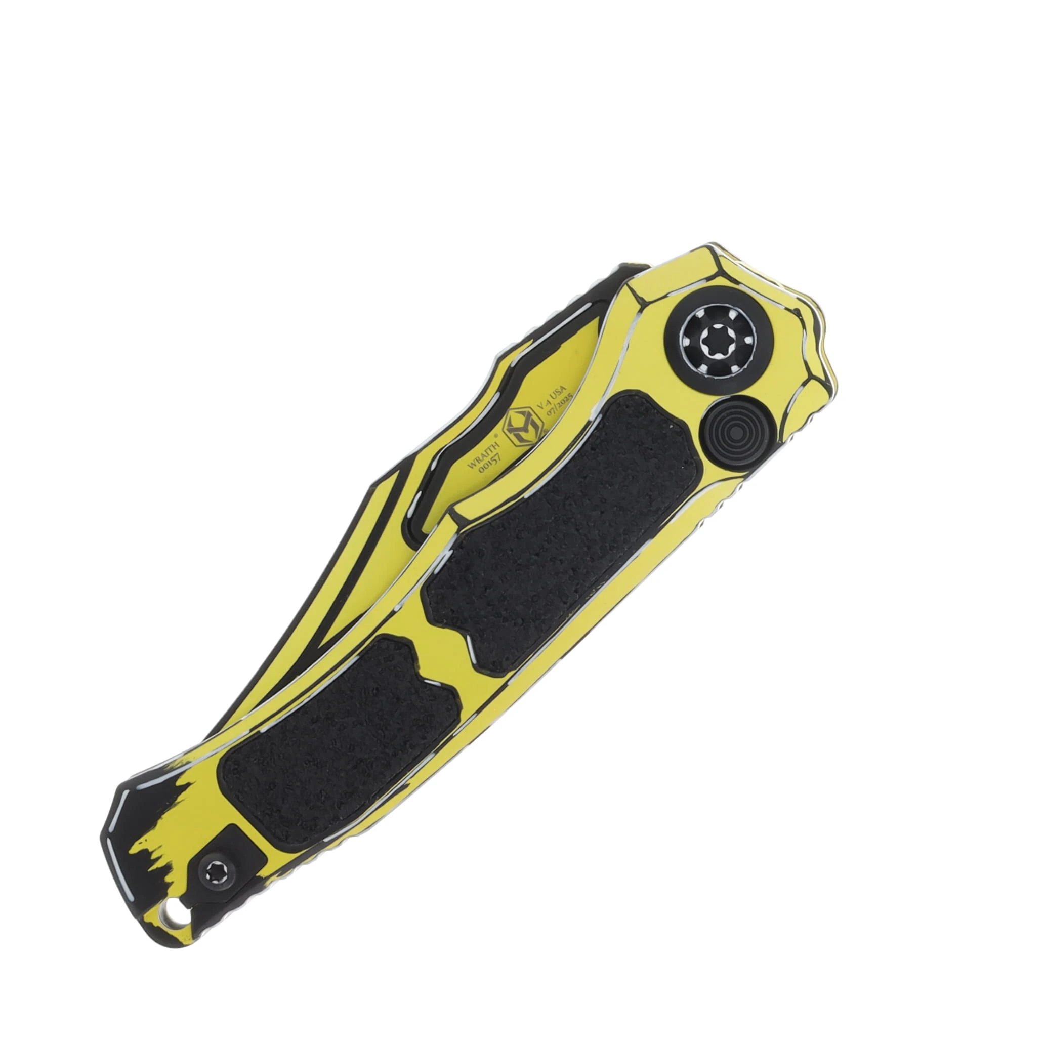 Heretic Knives Wraith Auto Bowie Cel Shade Yellow 3.75In. OTS Bowie H002-CS-YW View 3
