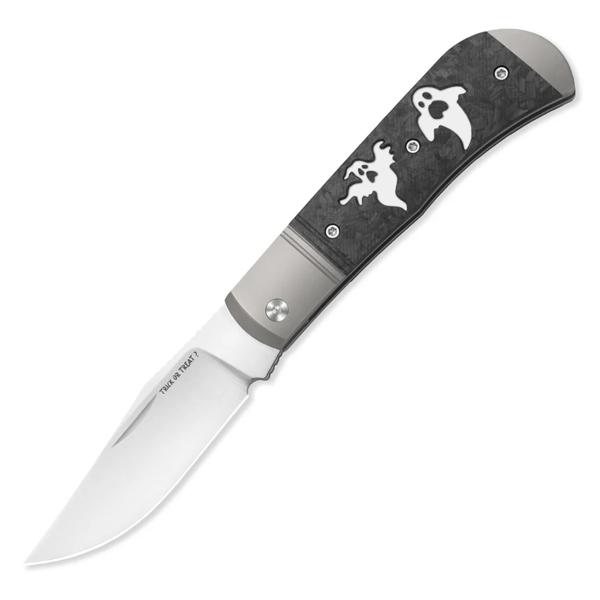 Kizer Trestle Folding Knife Halloween 2025 Titanium & Carbon Fiber Ghost Pattern V3761HW1 View 1