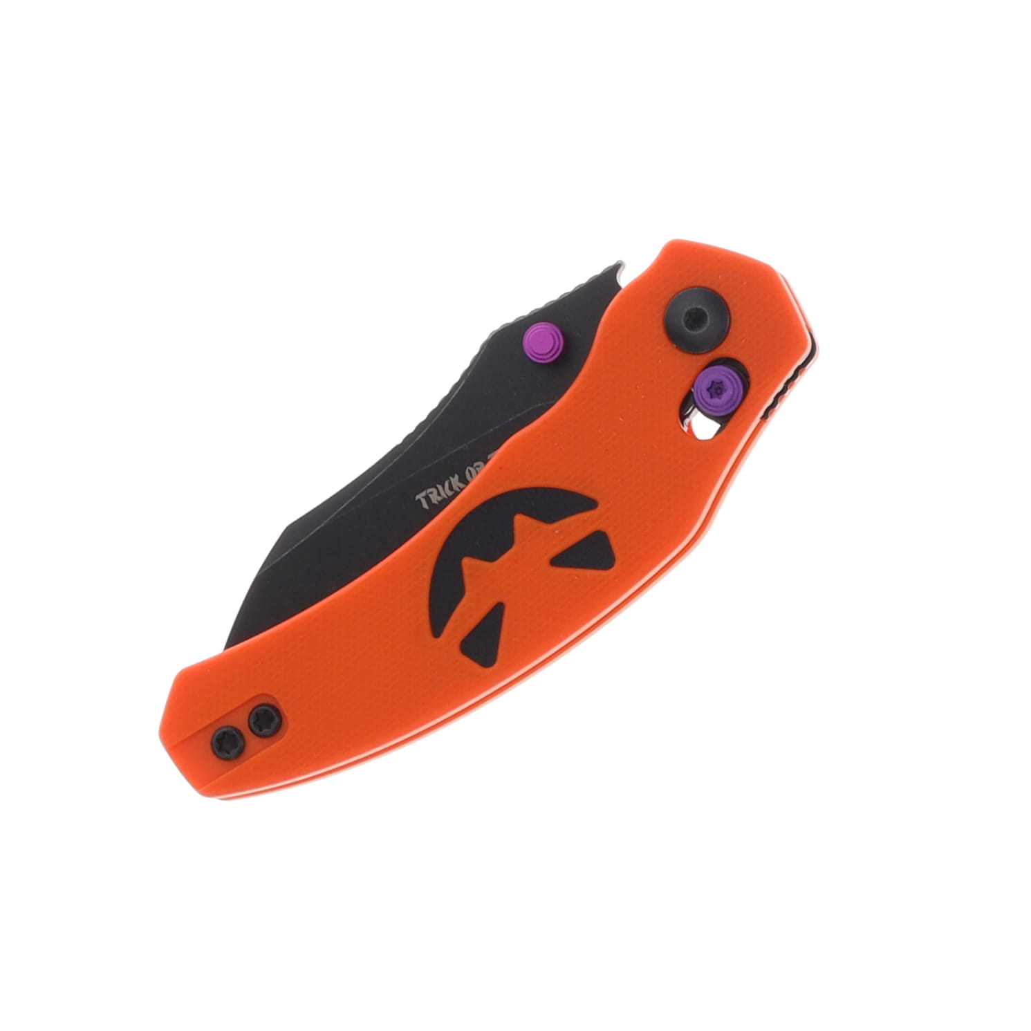 Kizer Mini Bulldog Folding Knife Orange G-10 Pumpkin-Bat Milled Handle Black Stonewashed Nitro V Blade V3672SHW1 View 5