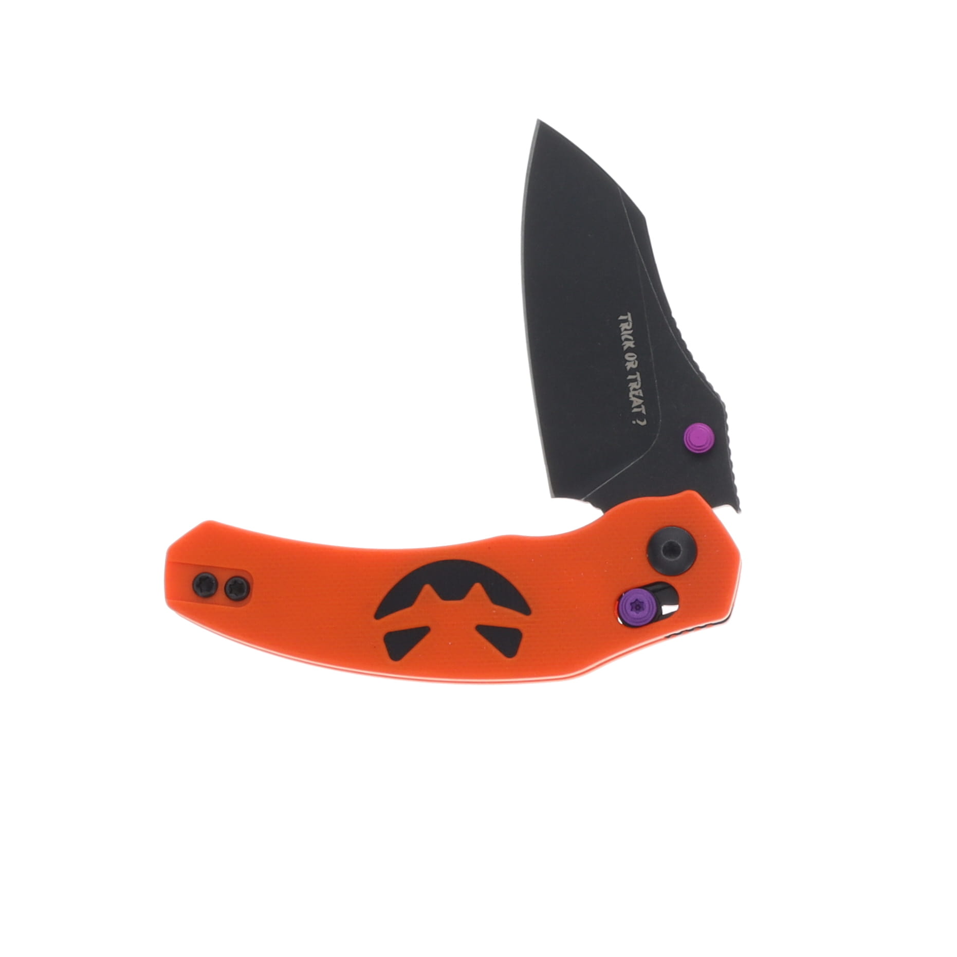 Kizer Mini Bulldog Folding Knife Orange G-10 Pumpkin-Bat Milled Handle Black Stonewashed Nitro V Blade V3672SHW1 View 3