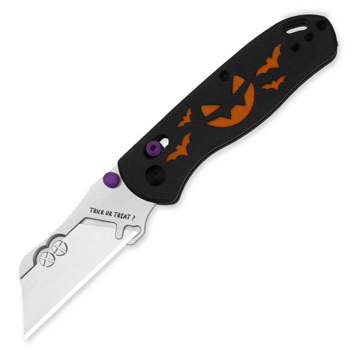 Kizer UTI Bear 1 Folding Utility Knife Halloween 2025 Pumpkin & Bats Black G-10 V3619JHW1 View 1