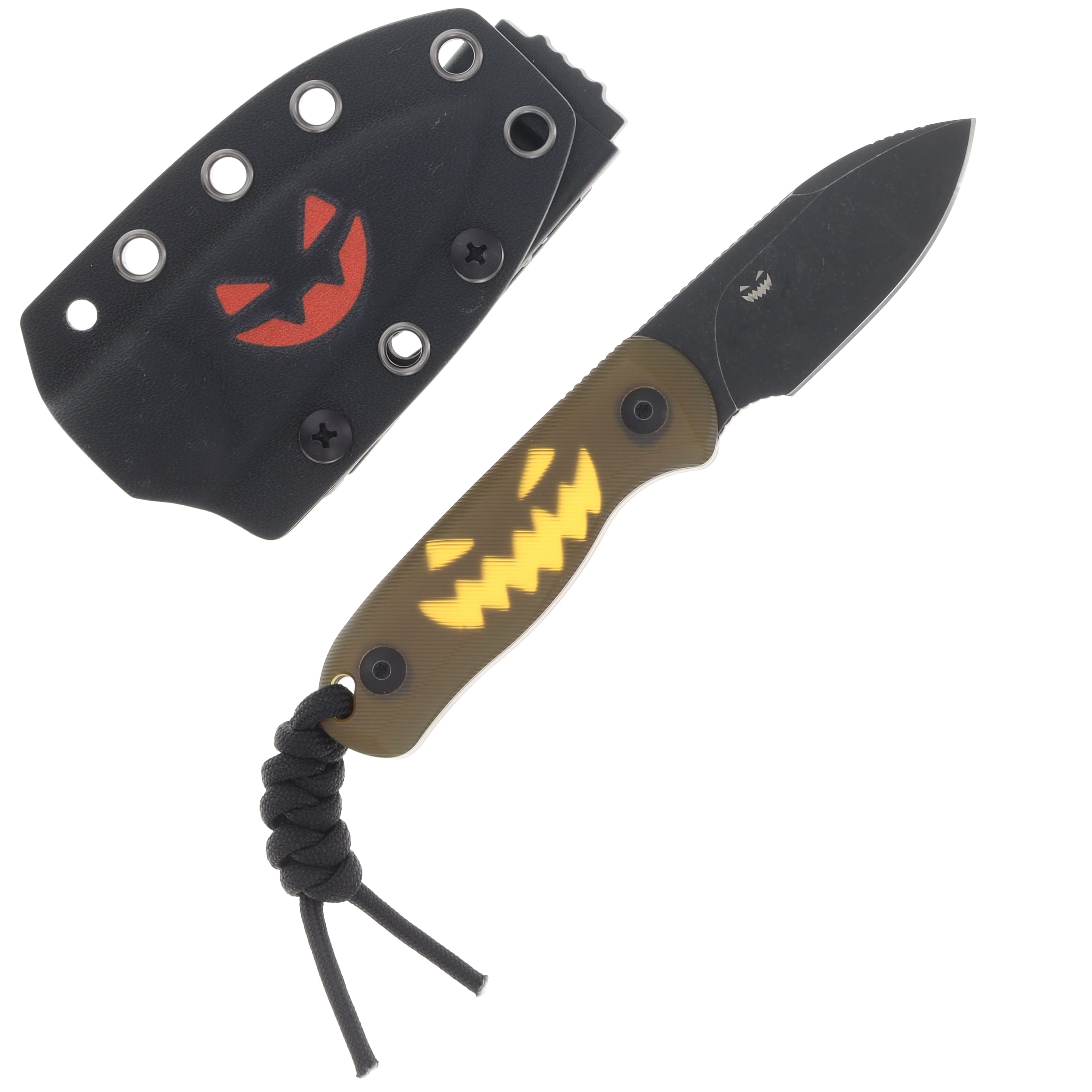 Kizer Drop Bear Fixed Blade Knife Halloween 2025 Pumpkin Milled Ultem with Jack O Lantern Sheath 1094HW2 View 1