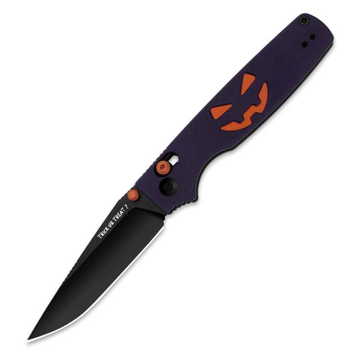 Kizer Original 2 Folding Knife Clutch Lock Purple G-10 Pumpkin-Bat Milled Pattern Handle Black PVD Coated 14C28N Blade V3605.2MHW1 View 1