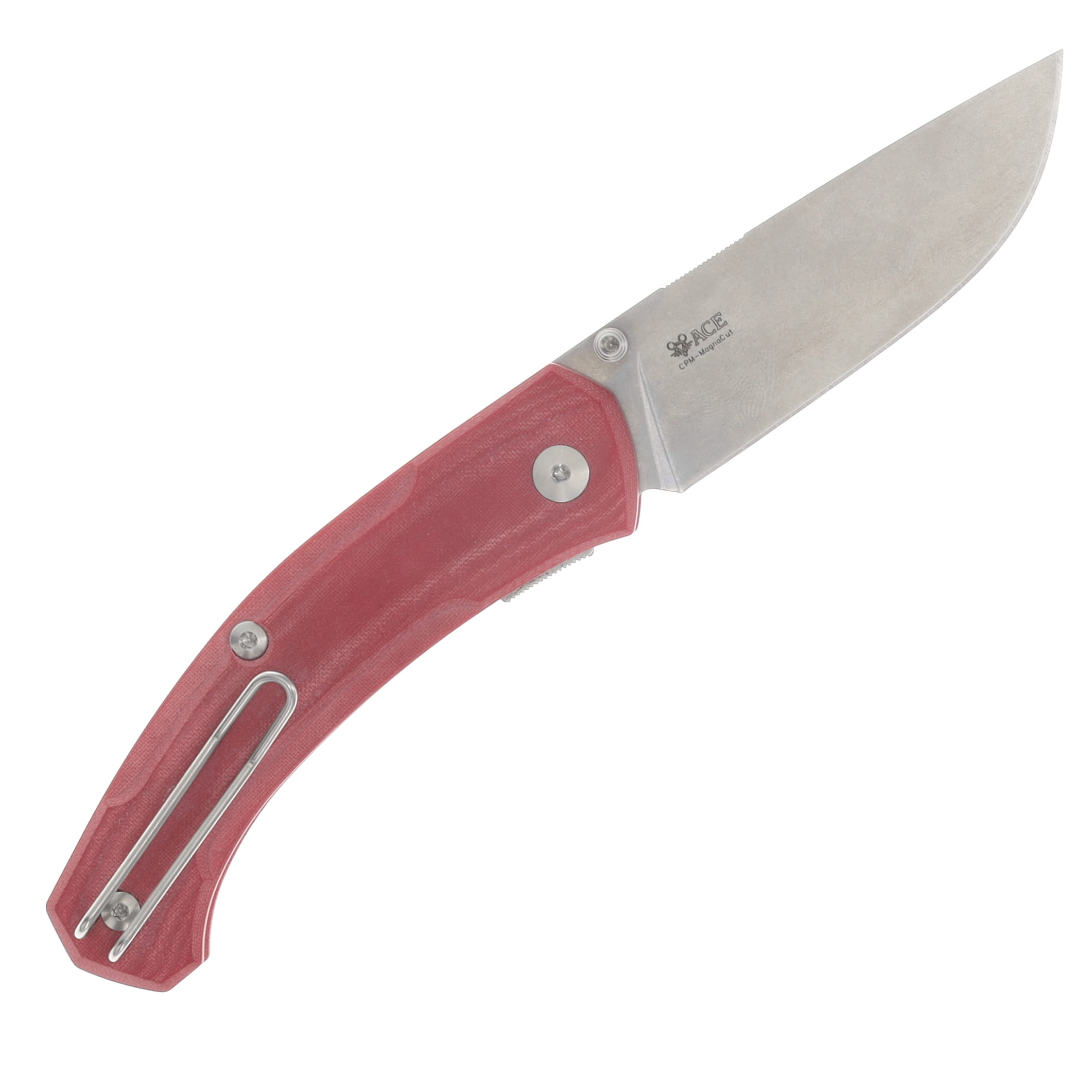 GiantMouse Knives G1 ACE Iona V2 Red 3in Plain Stonewash Drop Point GMIONAV2REDLINEN View 2