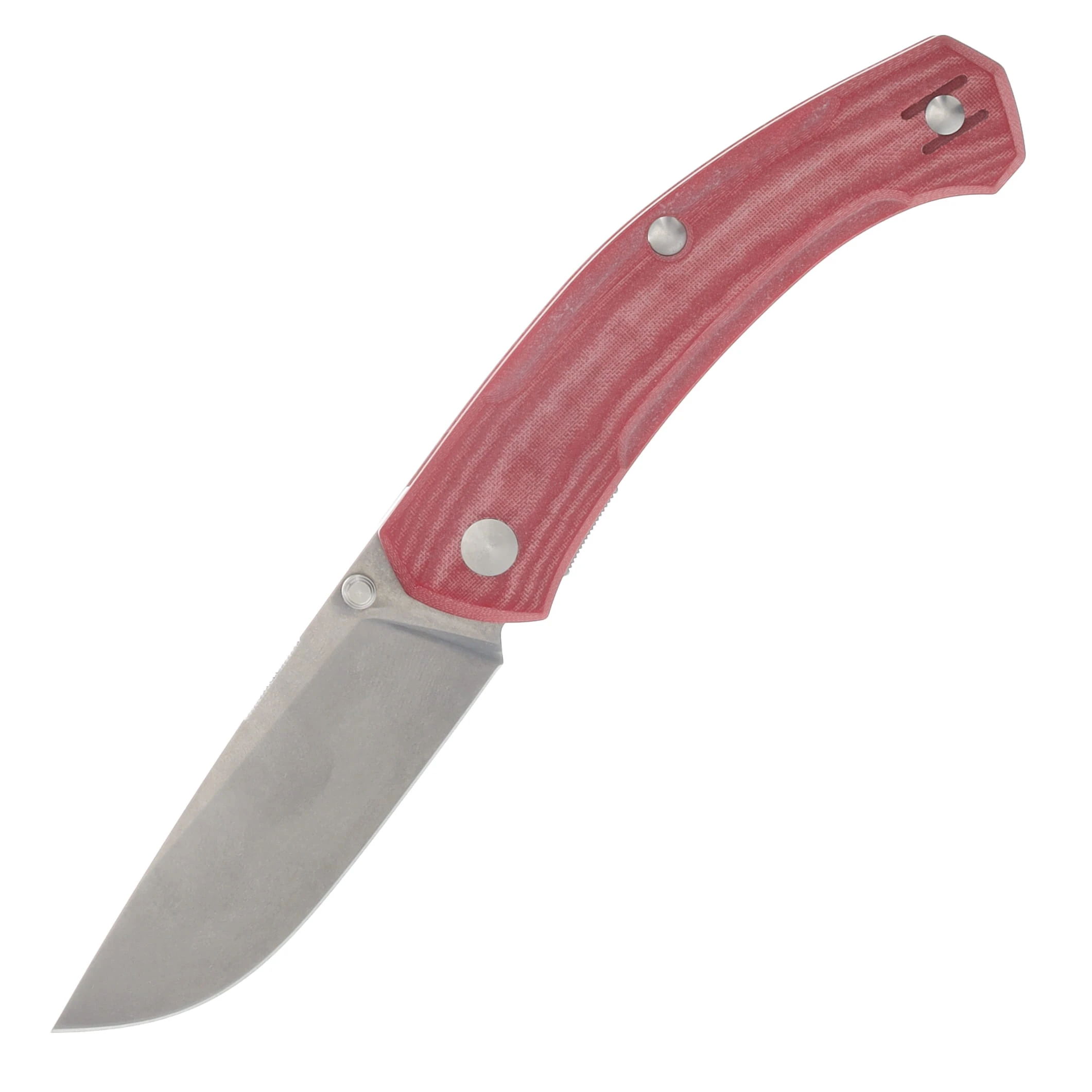 GiantMouse Knives G1 ACE Iona V2 Red 3in Plain Stonewash Drop Point GMIONAV2REDLINEN View 1