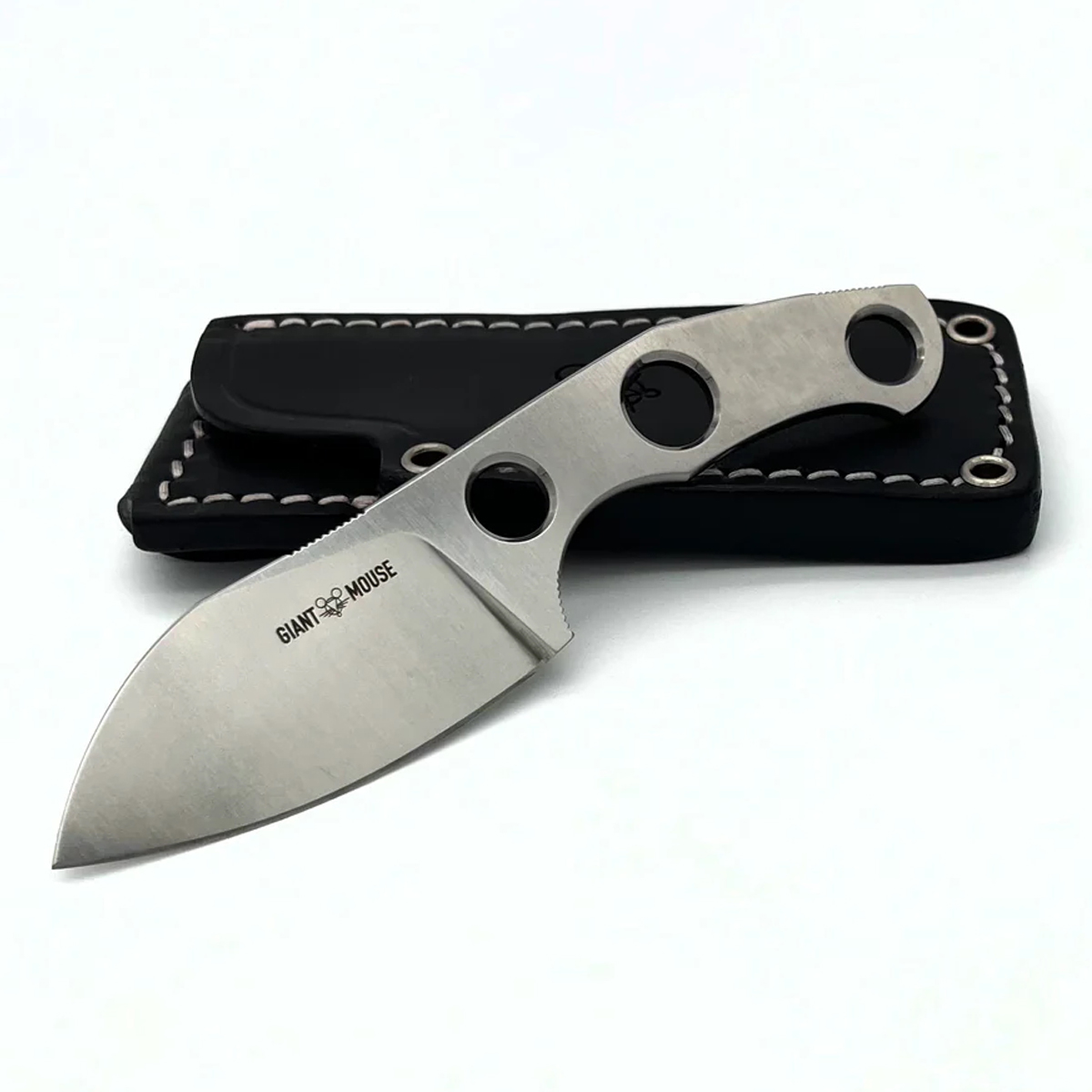 GiantMouse Knives G1 GMF1 S Satin 2.6 Inch Plain Satin Drop Point GMGMF1S View 1