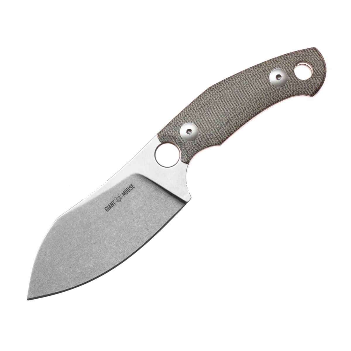 GiantMouse Knives G1 GMF1 XL Green 3.38in Plain Stonewash Sheepsfoot GMGMF1XLGRNCANVAS View 1