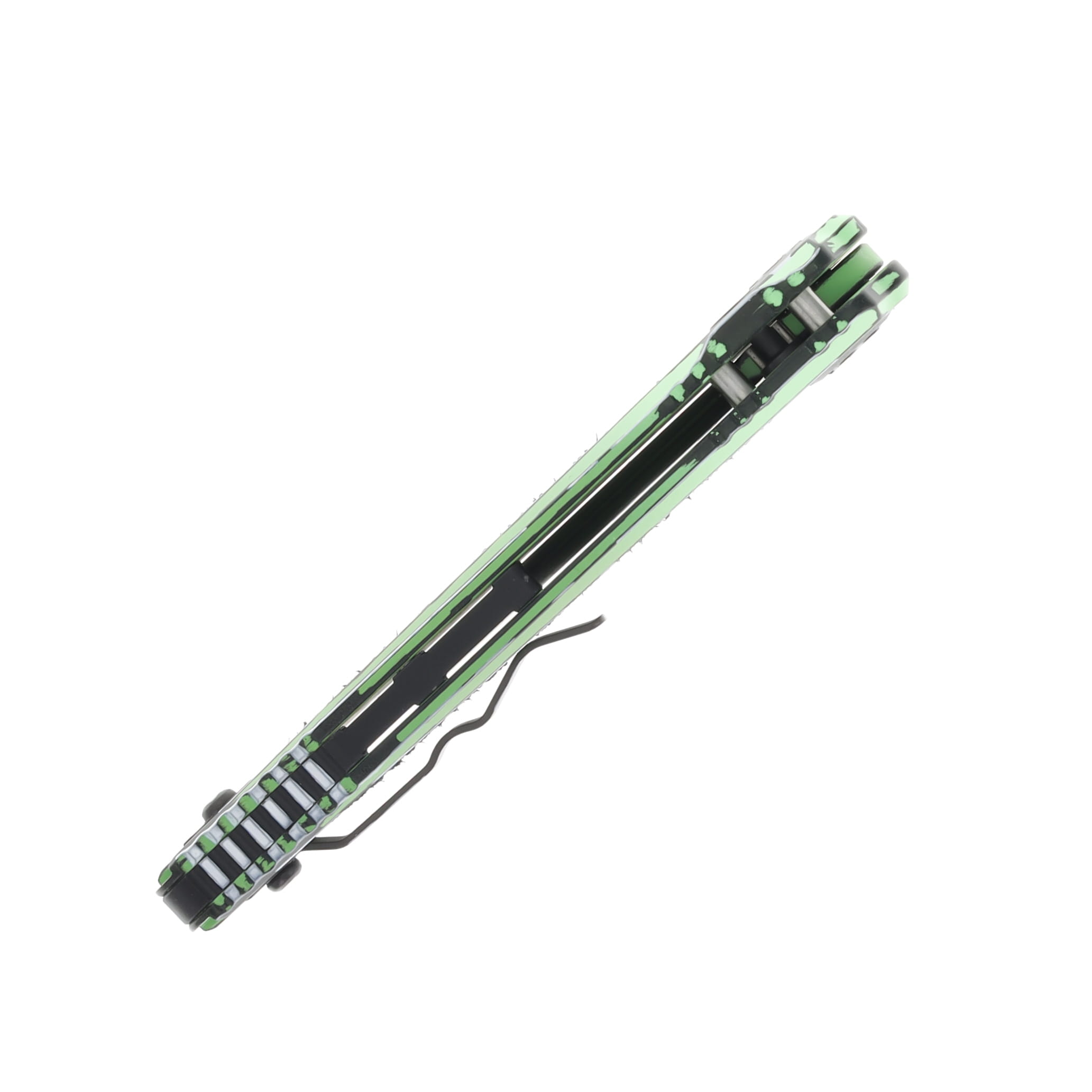 Heretic Wraith Automatic Knife Cel-Shaded Toxic Green Magnacut/Clip Point H002-CS-TX View 5