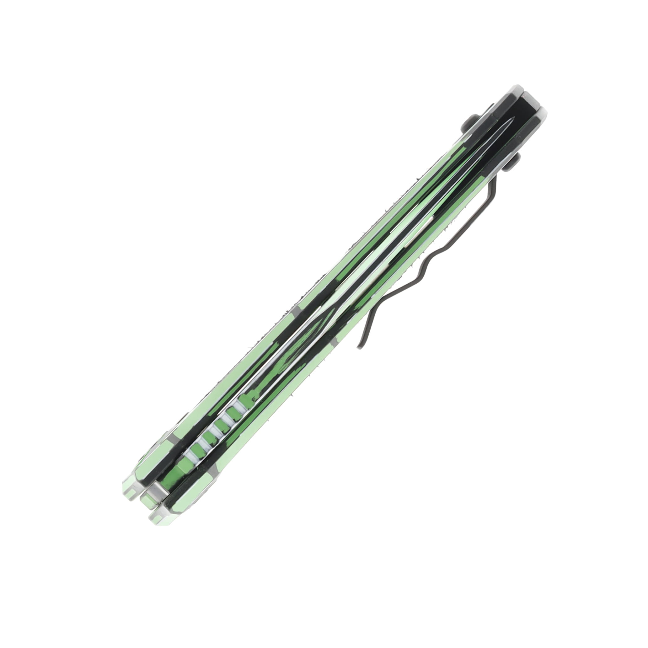 Heretic Wraith Automatic Knife Cel-Shaded Toxic Green Magnacut/Clip Point H002-CS-TX View 6