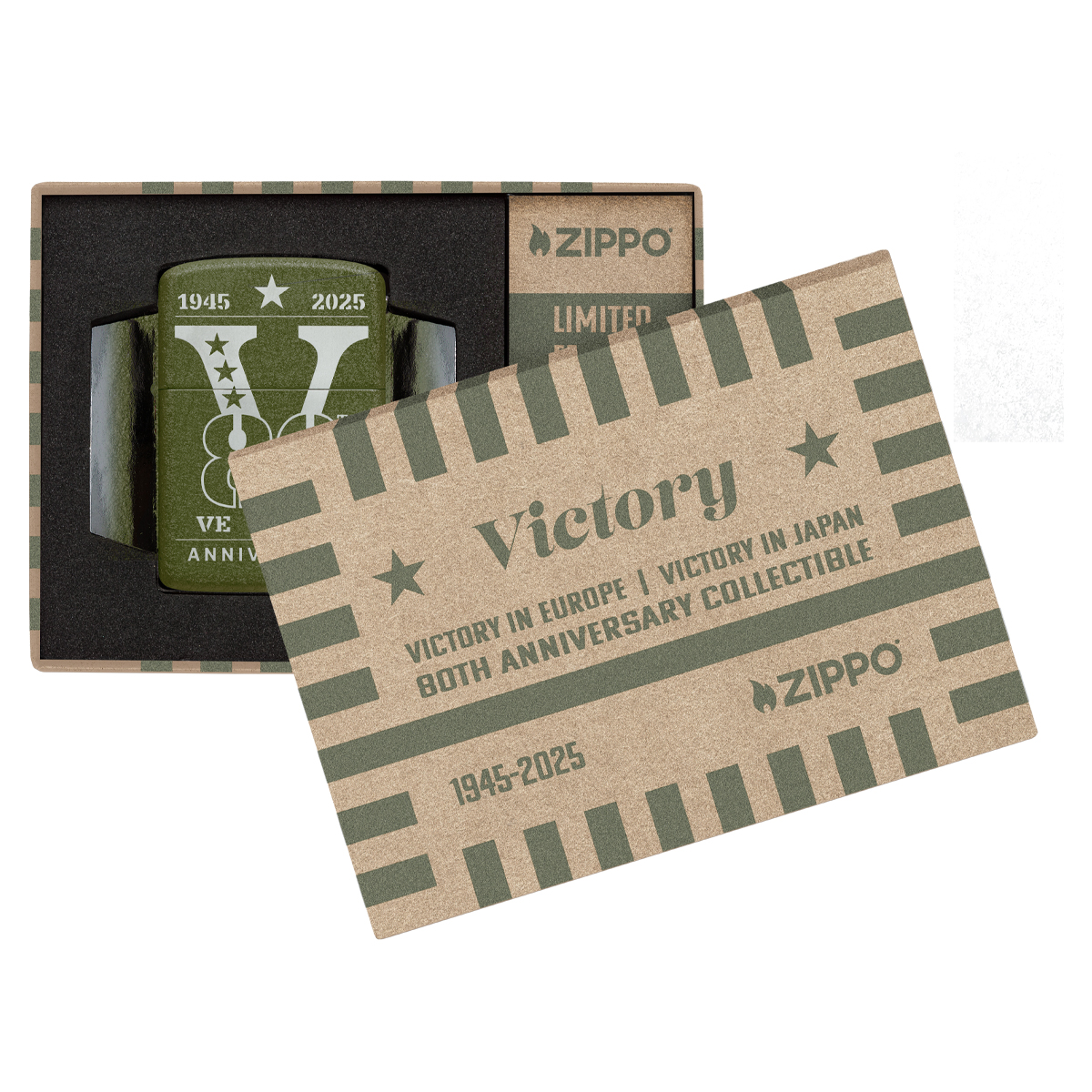 Zippo 80th Anniv. VE/VJ WWII Victory Collectible Lighter ZP46949