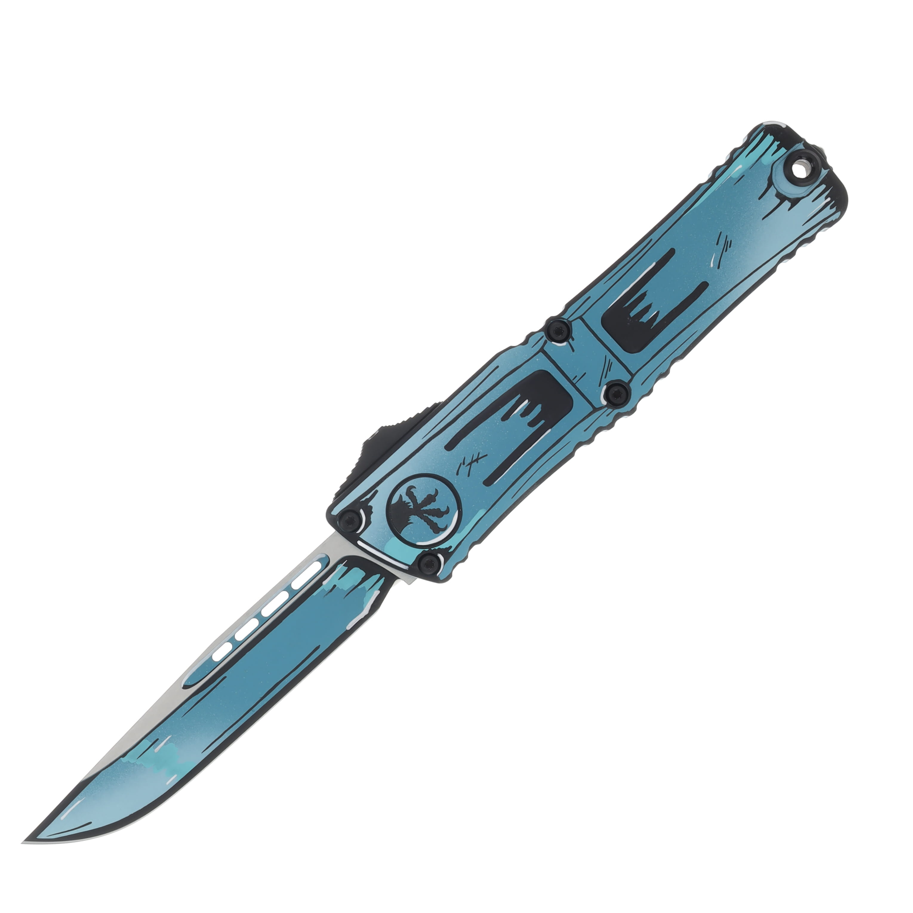 Microtech Combat Troodon GEN III S-E Standard Cerakote Cel Shade TQ 4In Drop Point OTF Automatic AUMT11431TQCOMICS View 1