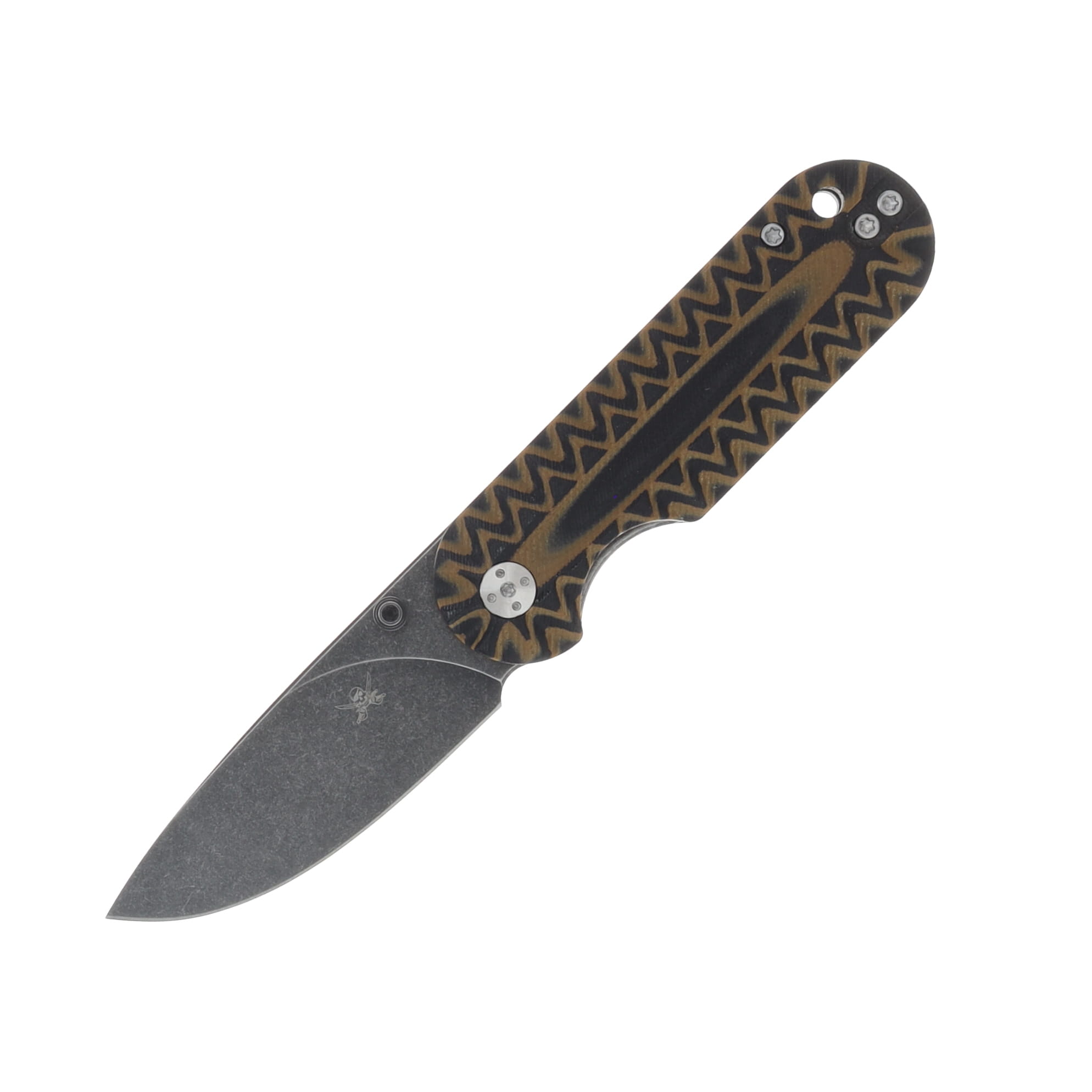 Skallywag Tactical Searoach Tan - Black 2.75in Plain Black Drop Point SWTSRBLKTN View 1