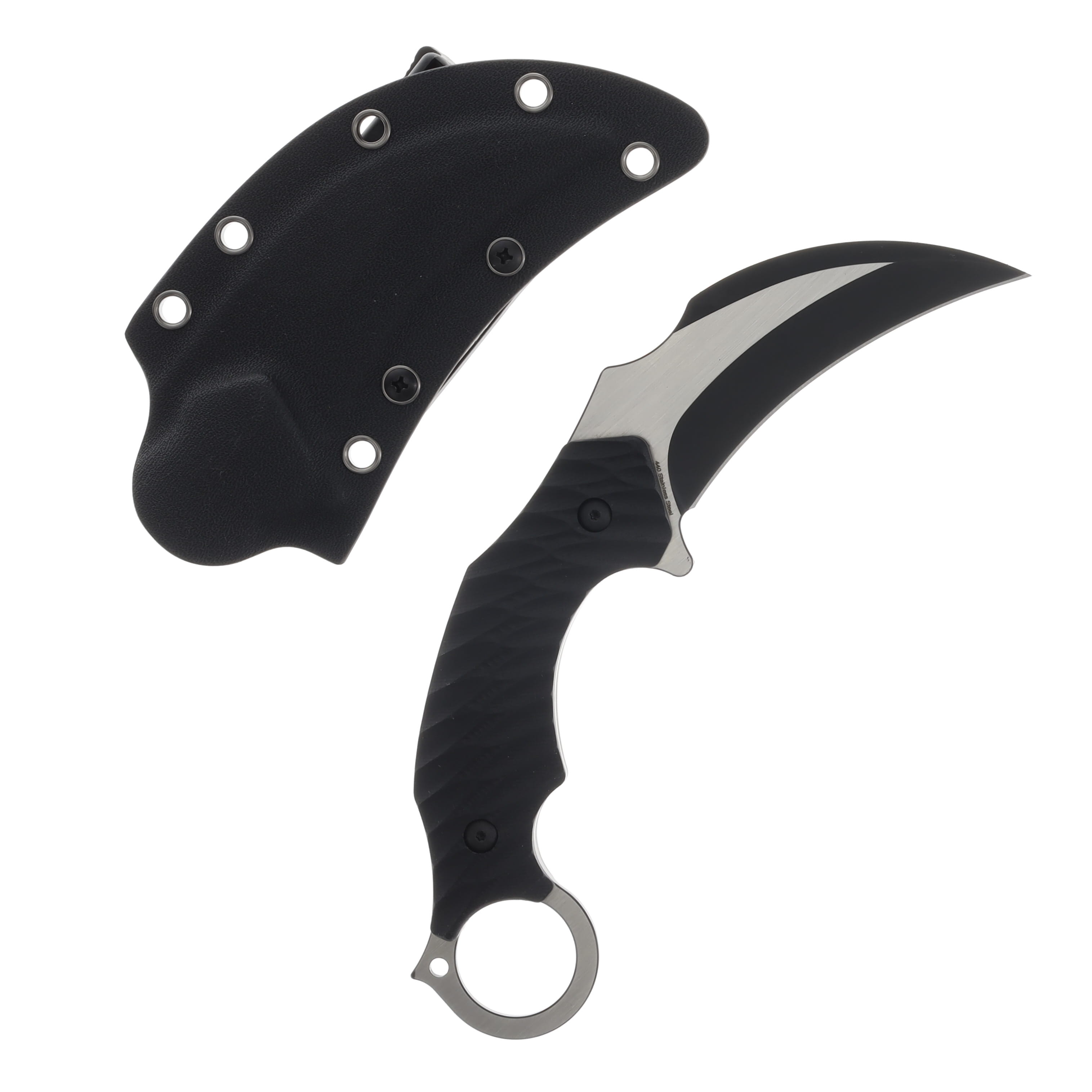 Skallywag Tactical Deep 6 Fixed Karambit 4 Inch Plain Black Hawkbill SWTD6KBLK View 1