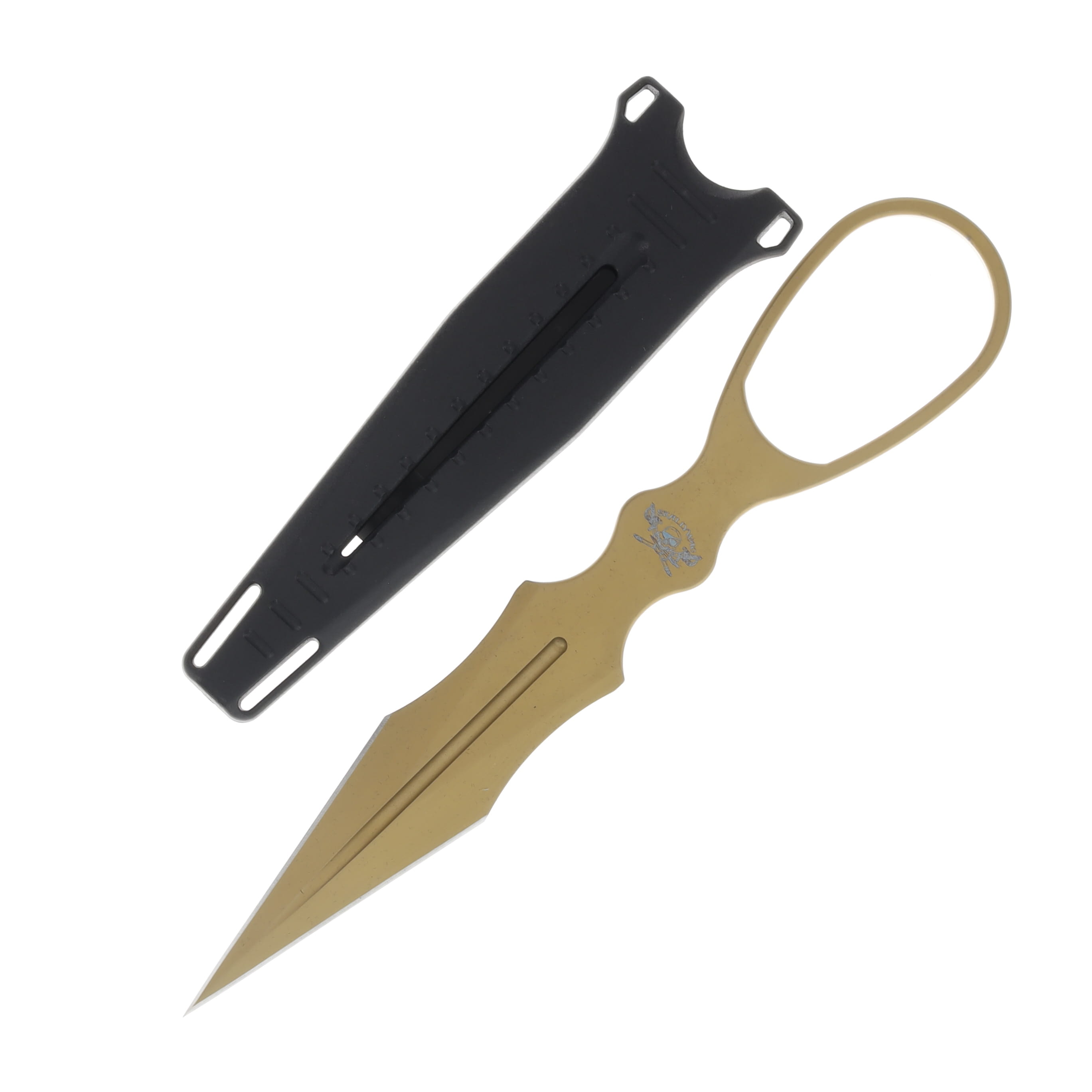 Skallywag Tactical D2 Dagger Bounty Gold 2.5in Plain Bounty Gold Dagger SWTD2DBG View 1