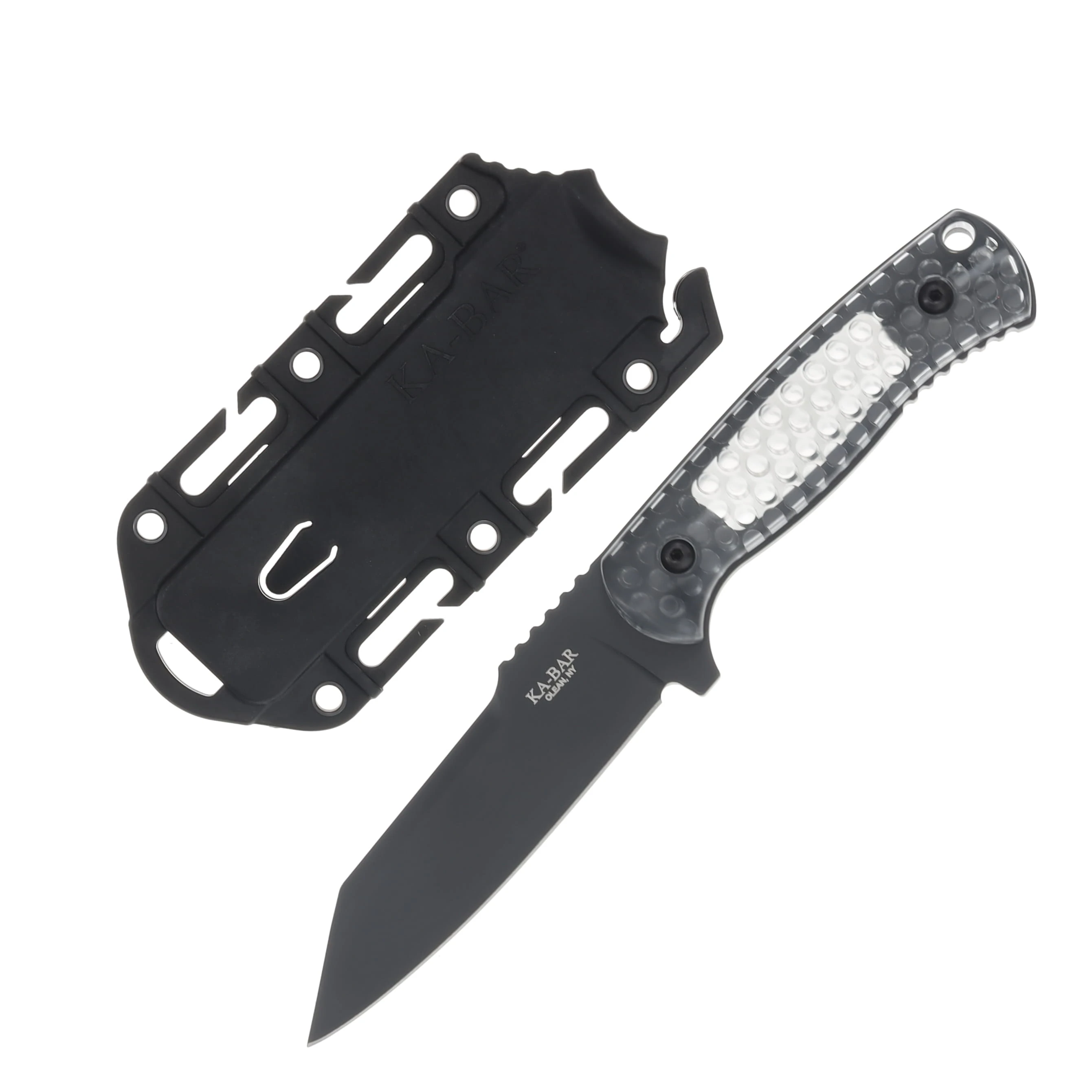 KA-BAR Cool Name Fixed Knife Smoke 4.62 Inch Plain Black Reverse Tanto KA7702 View 1