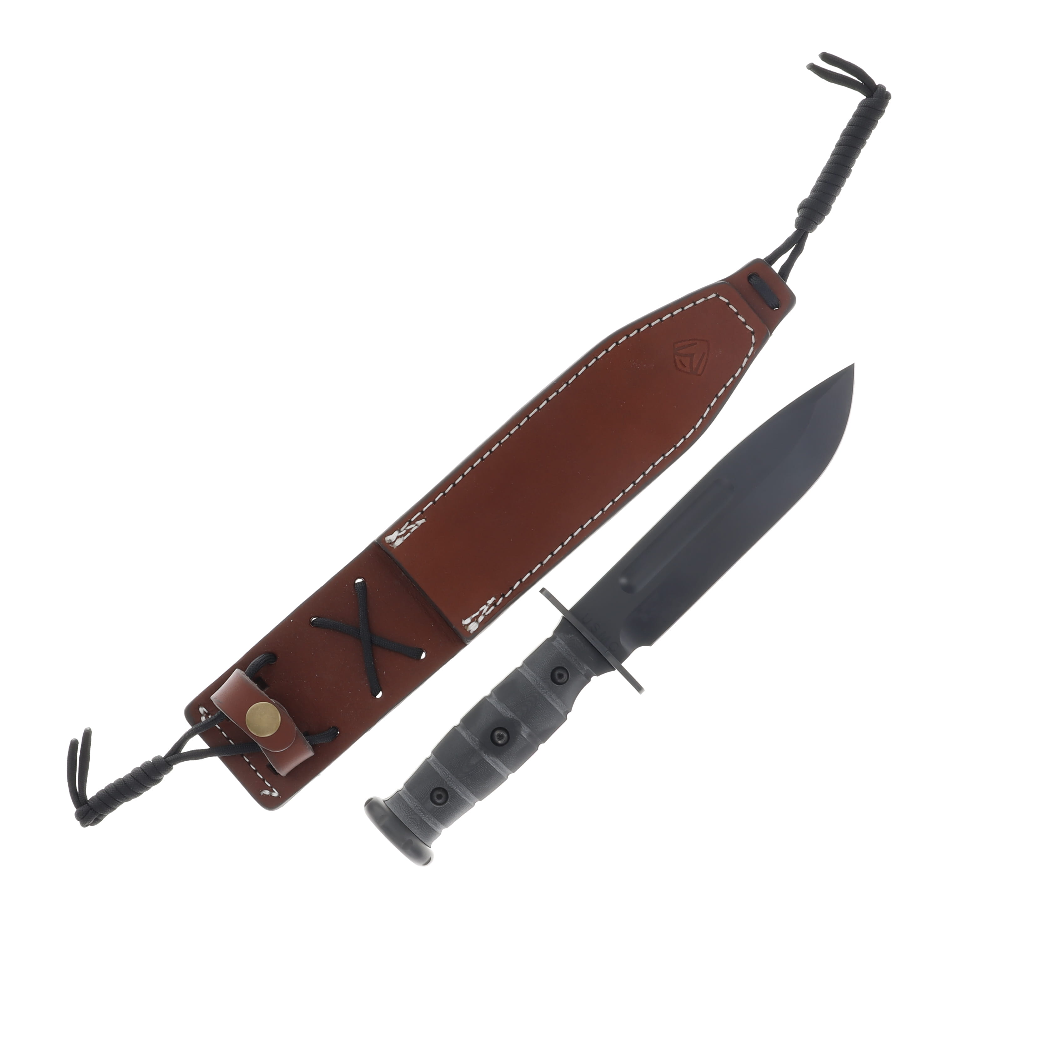 Medford Fighter Fixed Blade Knife DLC S35VN/Black G-10 with Brown Leather Sheath MK103SPQ-08LE-SPQ3-PP View 2