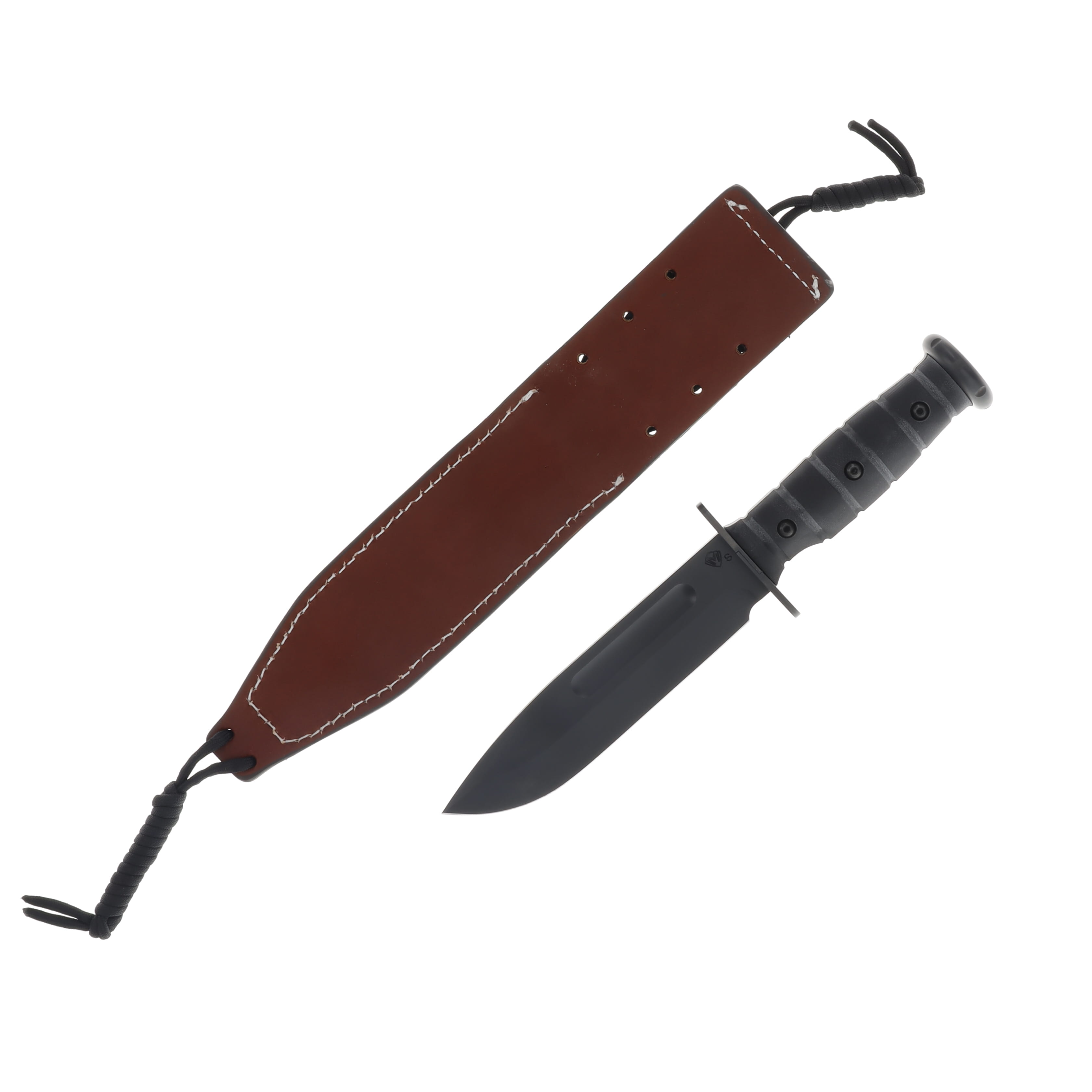 Medford Fighter Fixed Blade Knife DLC S35VN/Black G-10 with Brown Leather Sheath MK103SPQ-08LE-SPQ3-PP View 1