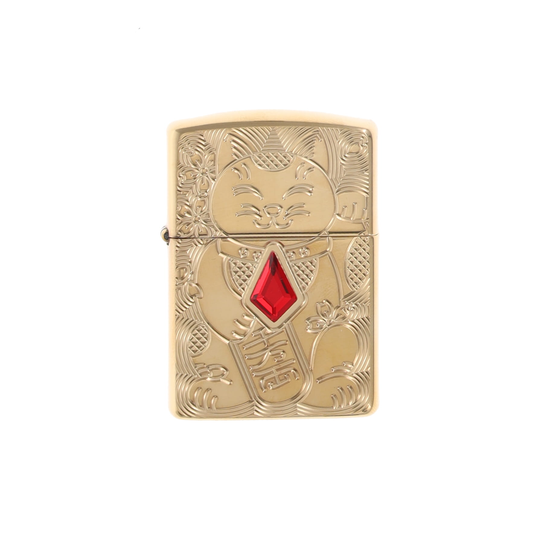 Zippo Lighter Lucky Cat High Polish Brass ZP49802 View 1