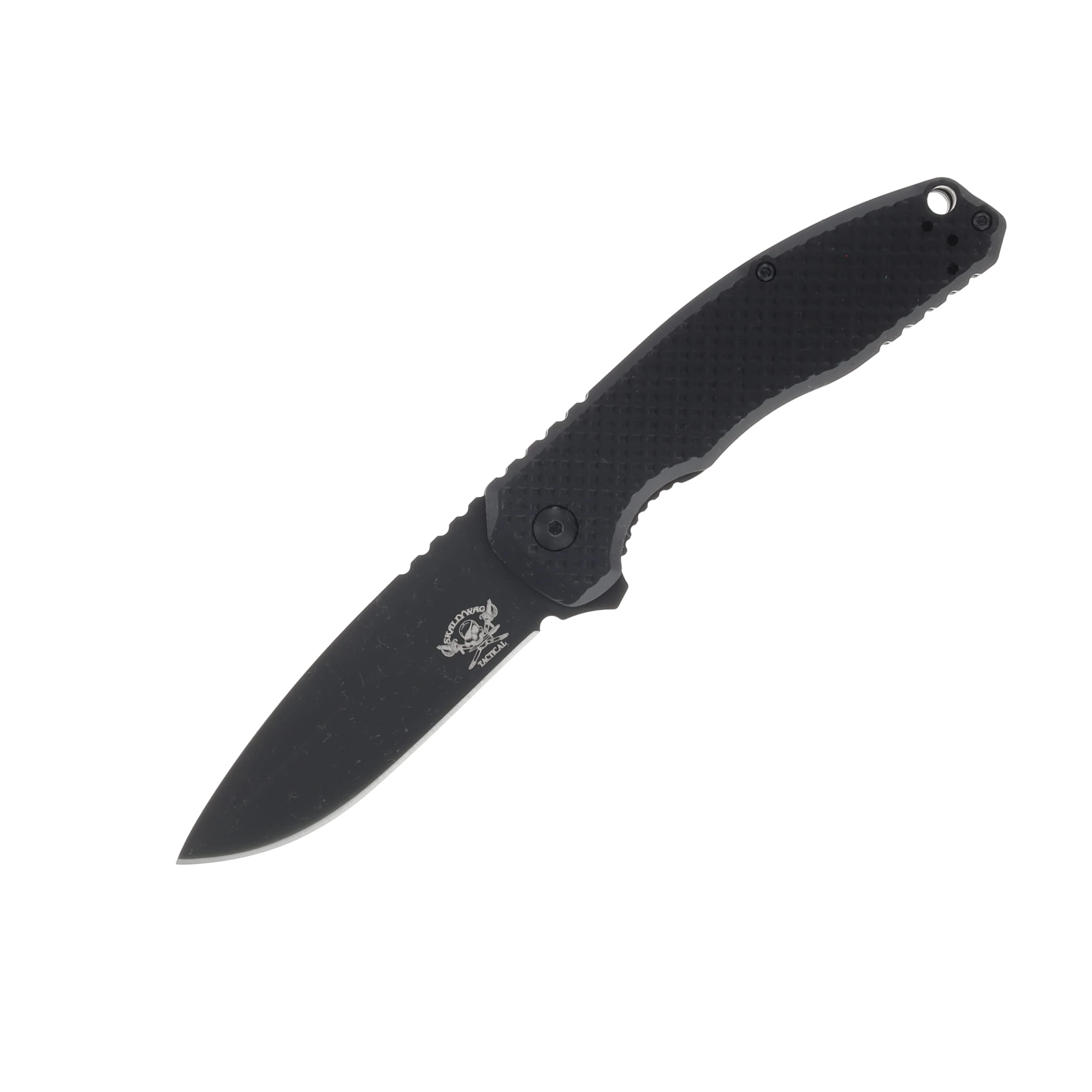 Skallywag Tactical Sentrax Folding Knife 3.25in Plain Black Drop Point SWTSEN View 1