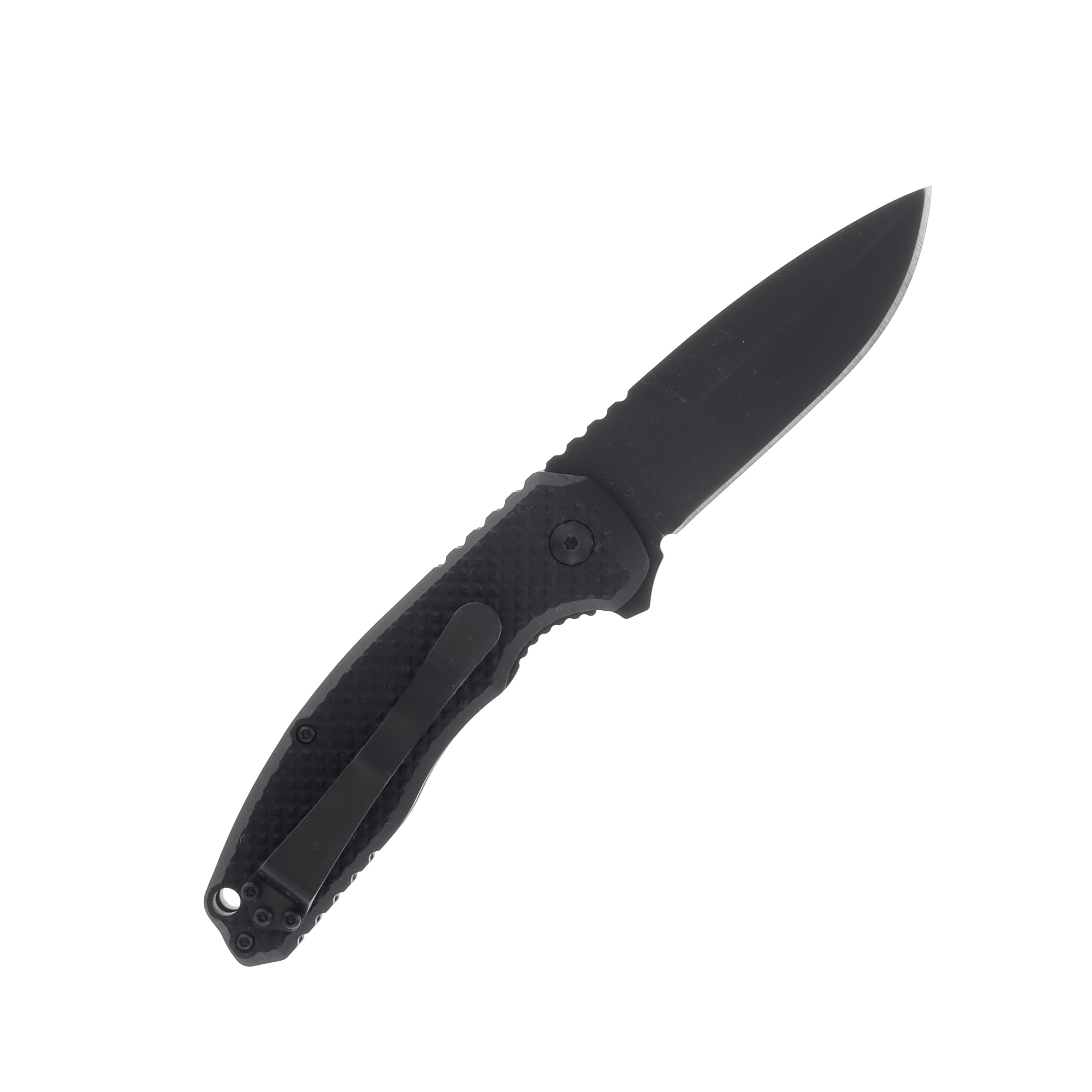 Skallywag Tactical Sentrax Folding Knife 3.25in Plain Black Drop Point SWTSEN View 2