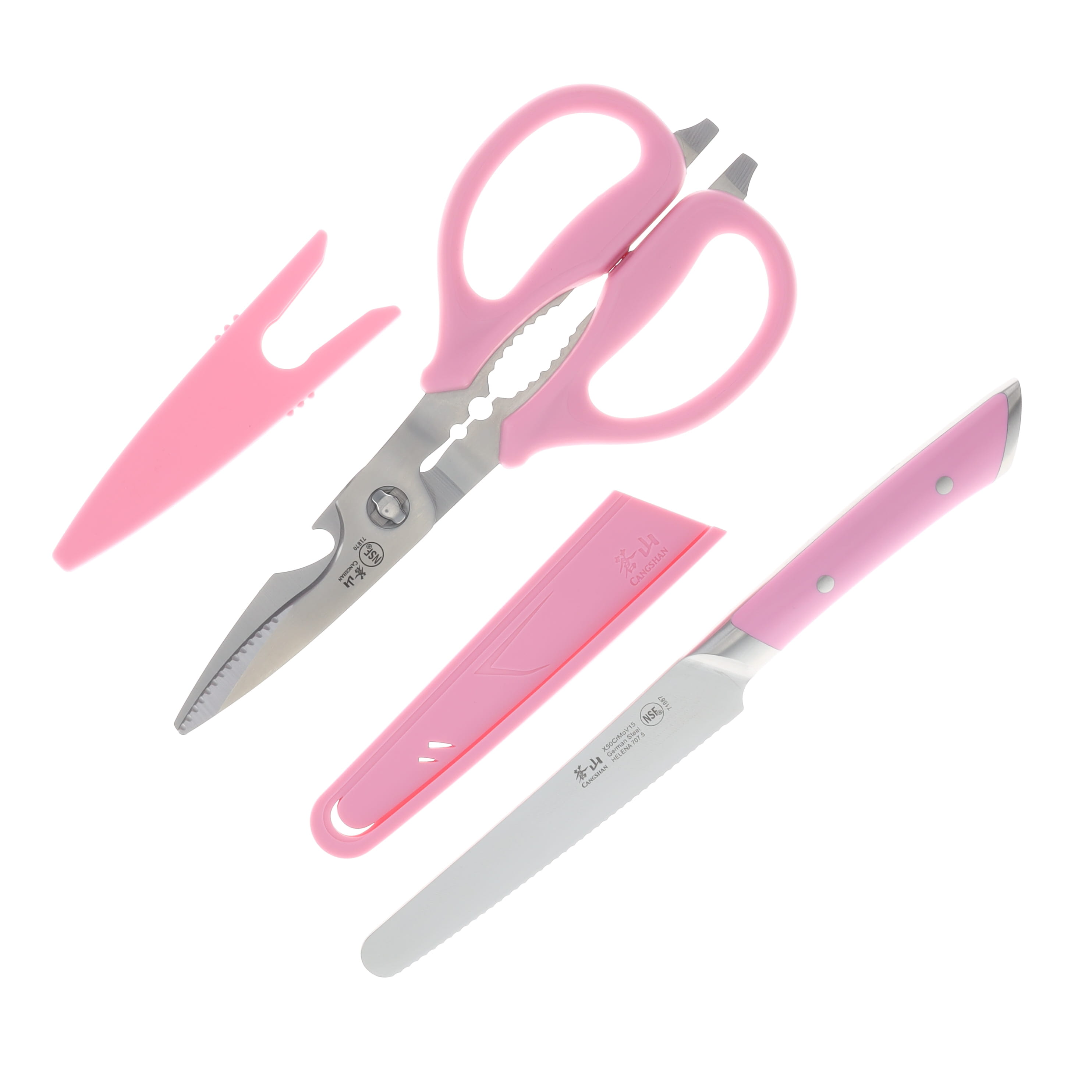 Cangshan Helena Series 2 pc Utility Set Pink Handle 10301278 View 1