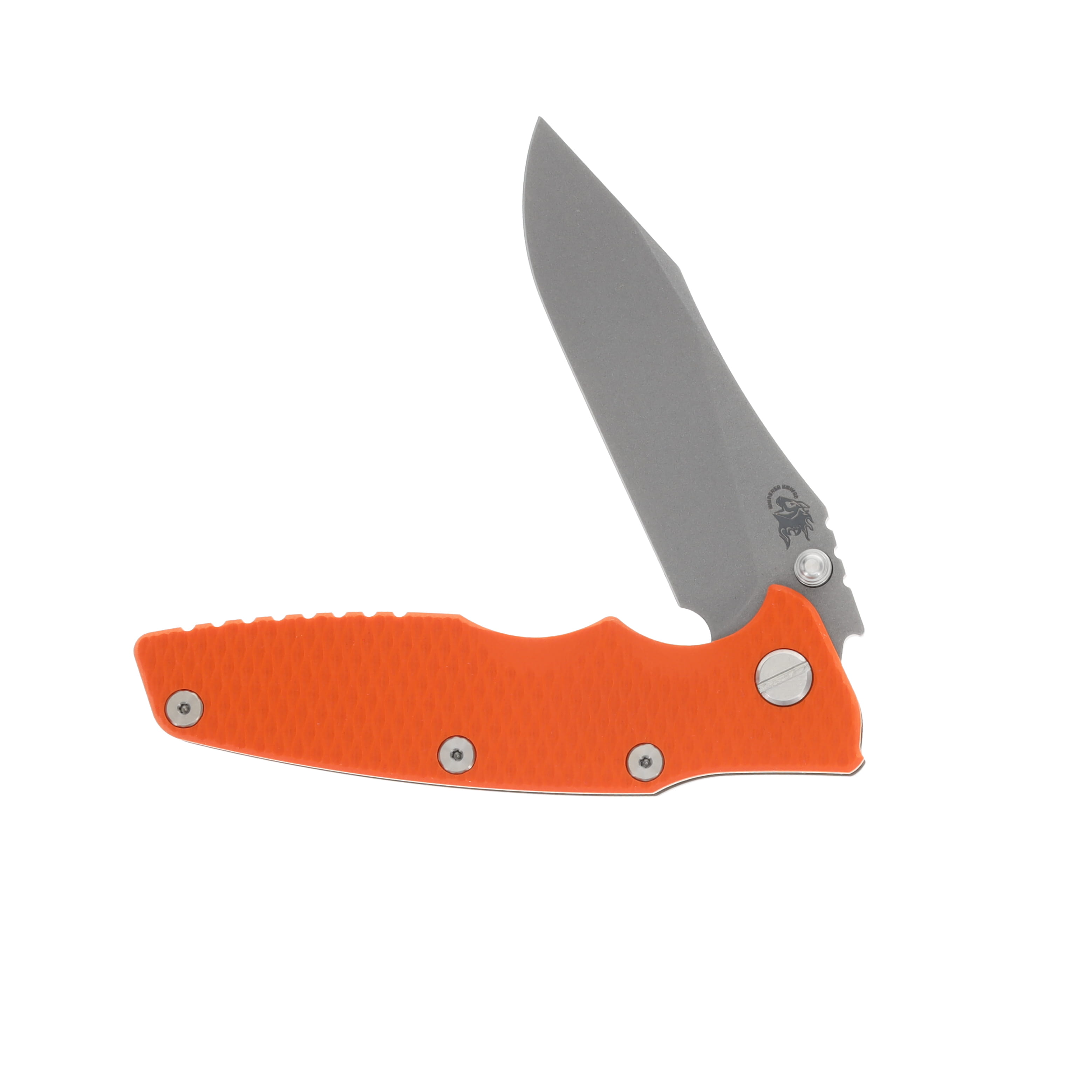 Hinderer 3.5 Eklipse Folding Knife Skinny Slicer Working Finish Battle Green Titanium/Orange G-10 KEK35SLHOTWBGOR View 3