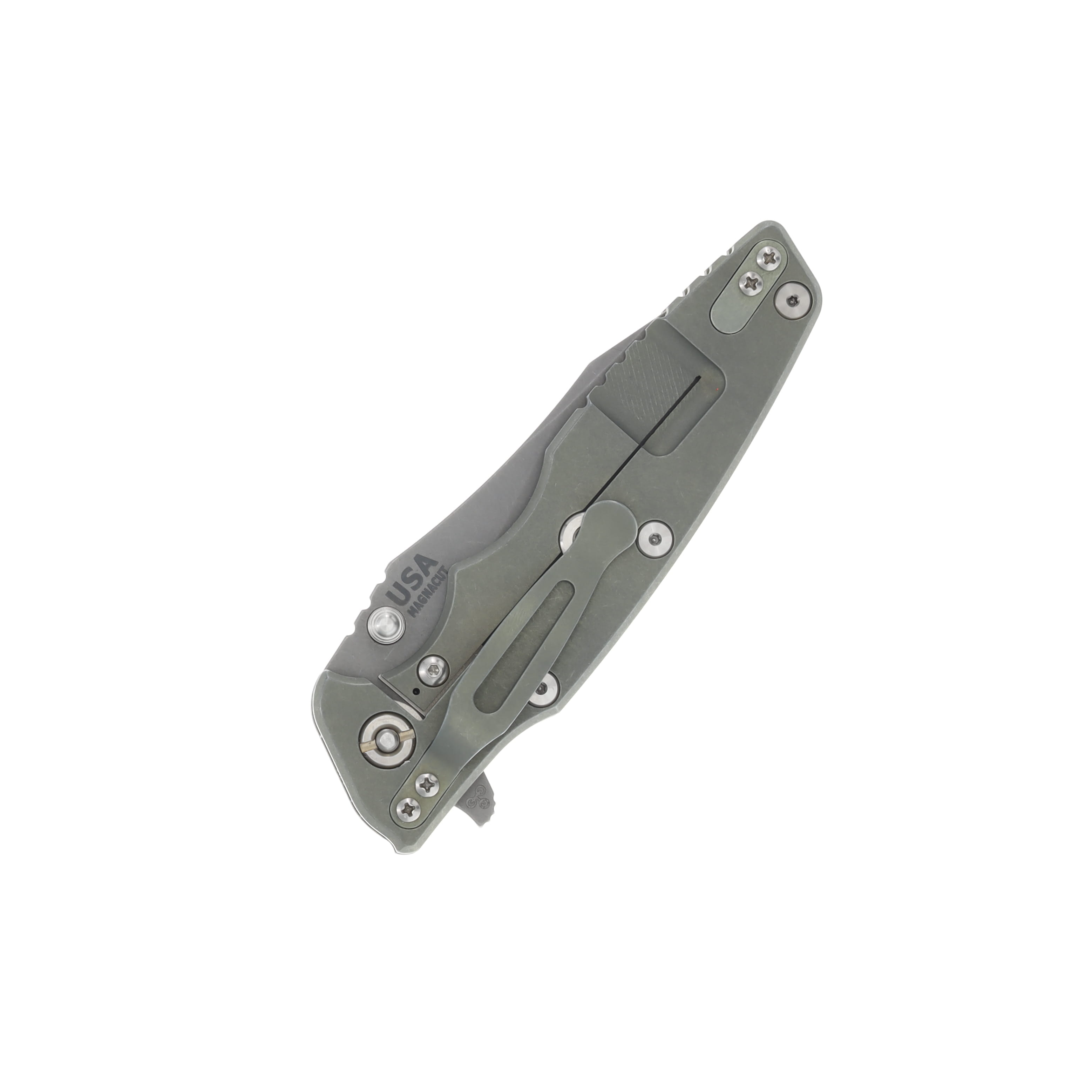 Hinderer 3.5 Eklipse Folding Knife Slicer Working Finish Battle Green Titanium/FDE G-10 KEK35SLHOTWBGFDE View 4