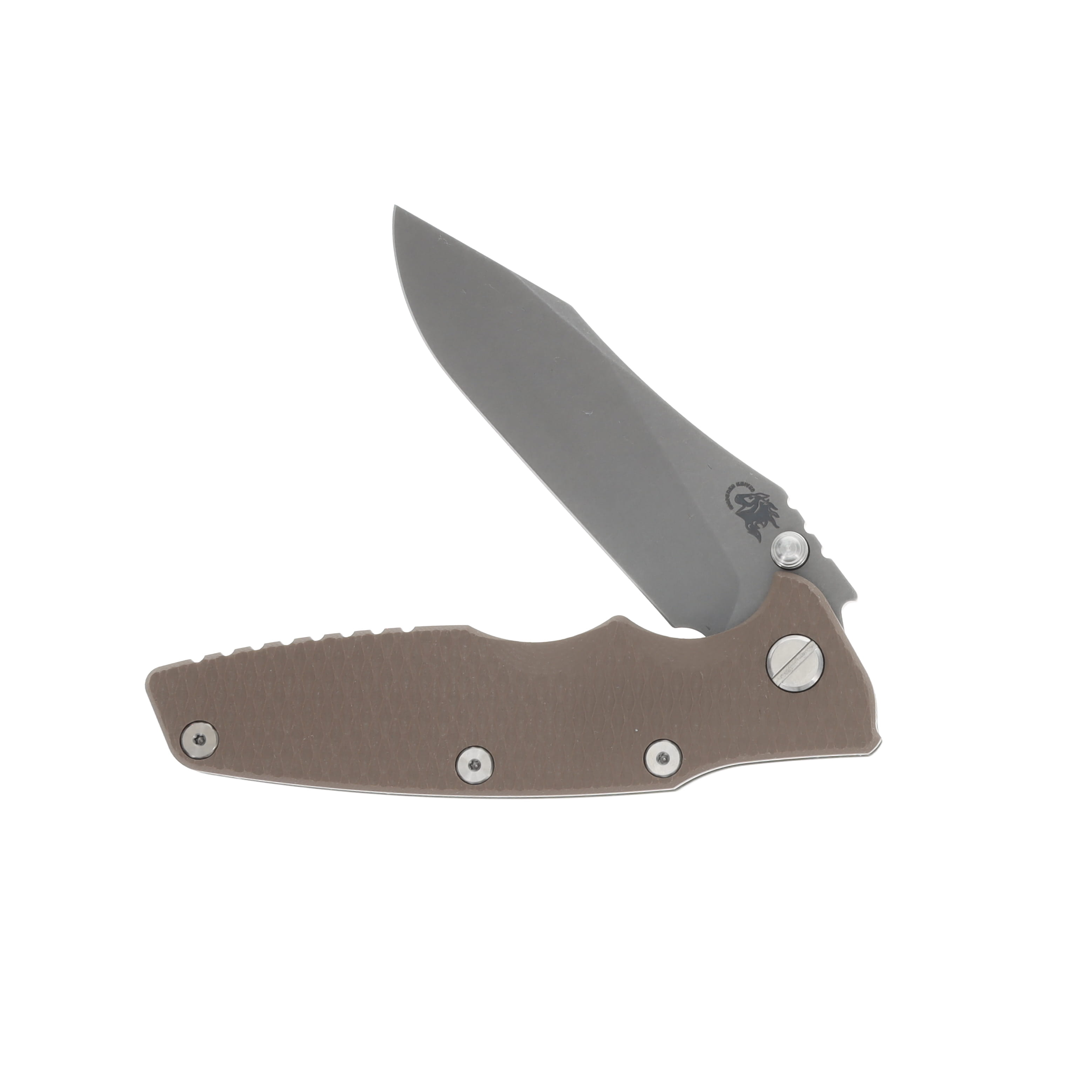 Hinderer 3.5 Eklipse Folding Knife Slicer Working Finish Battle Green Titanium/FDE G-10 KEK35SLHOTWBGFDE View 3