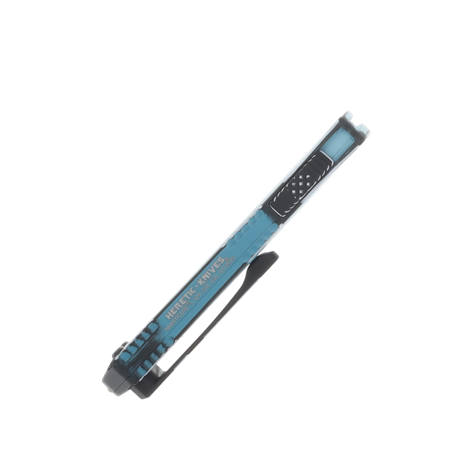 Heretic Manticore S OTF Automatic Knife Grenade Grip Cel-Shaded Turquoise Magnacut Tanto H023F-CS-TQ View 6