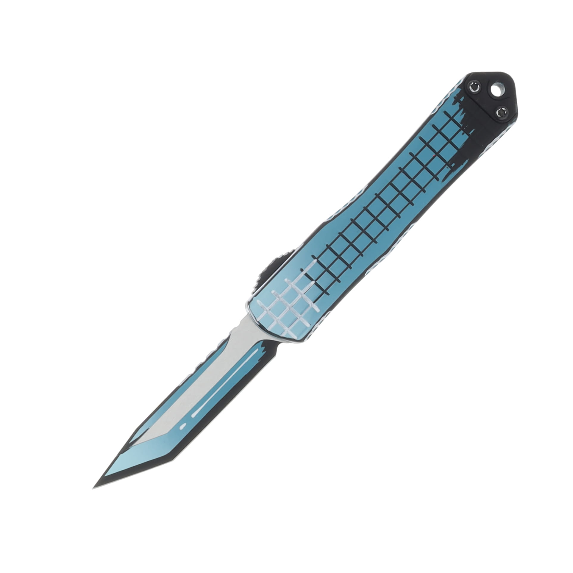 Heretic Manticore S OTF Automatic Knife Grenade Grip Cel-Shaded Turquoise Magnacut Tanto H023F-CS-TQ View 1