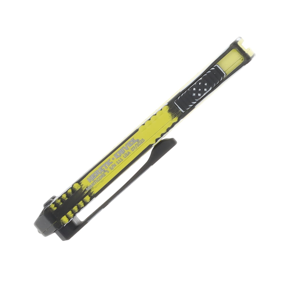 Heretic Manticore S OTF Automatic Knife Grenade Grip Cel-Shaded Yellow Magnacut Tanto H023F-CS-YW View 6
