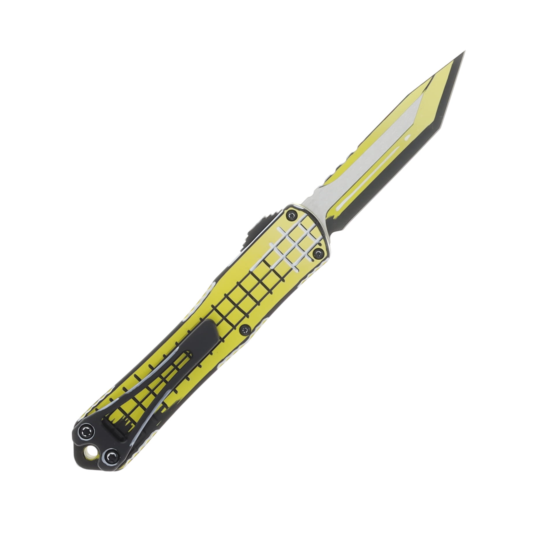 Heretic Manticore S OTF Automatic Knife Grenade Grip Cel-Shaded Yellow Magnacut Tanto H023F-CS-YW View 2