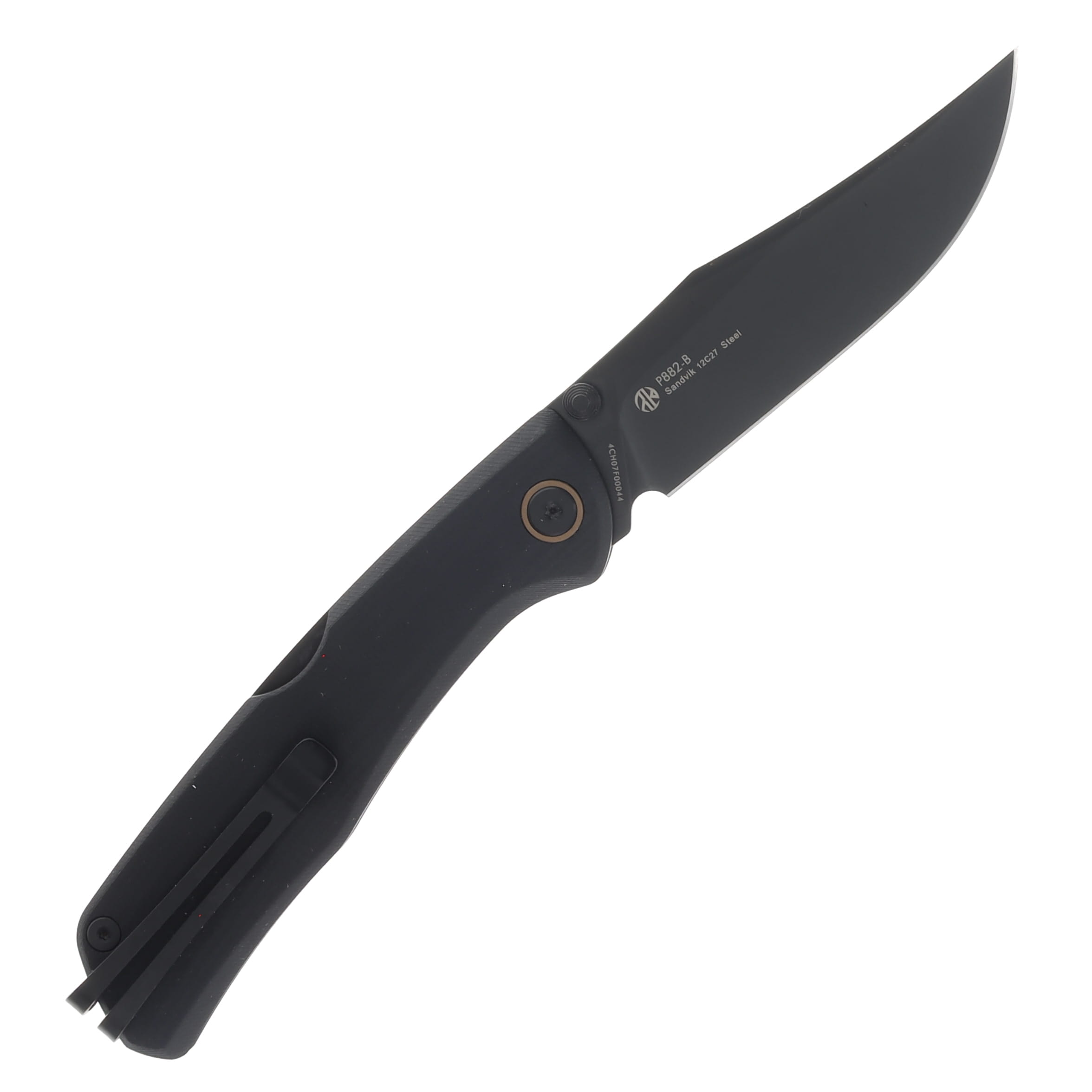 Ruike P882 Folding Knife 3.35 Inch Plain Black Clip Point RK-P882-B View 2