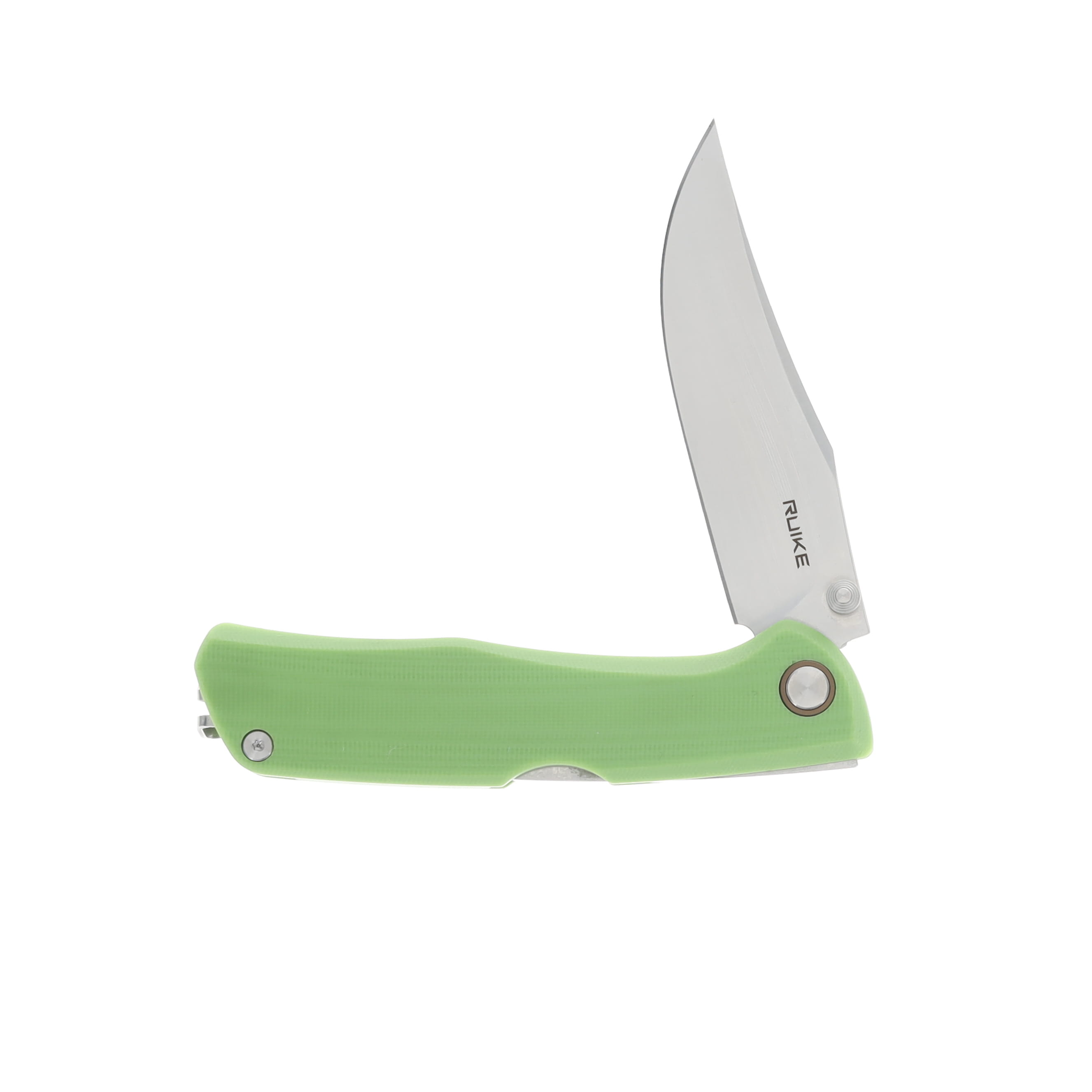 Ruike P882 Folding Knife Green 3.35 Inch Plain Stonewash Clip Point RK-P882-G View 3