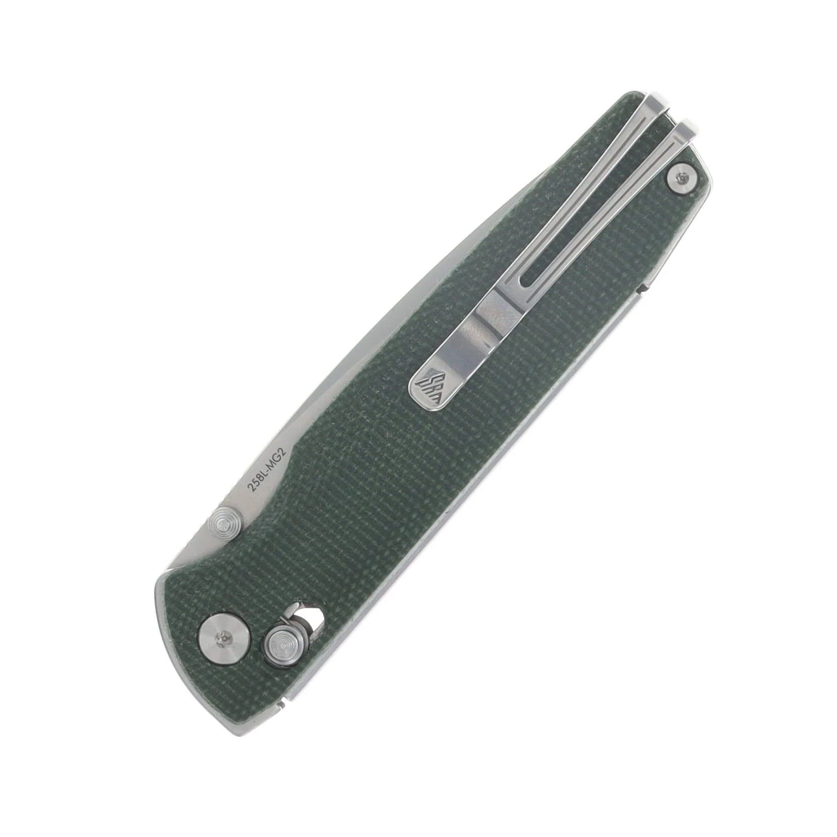SRM Terrier Folding Knife Green 3.65in Plain Bead Blasted Drop Point SRM-258L-MG2 View 6