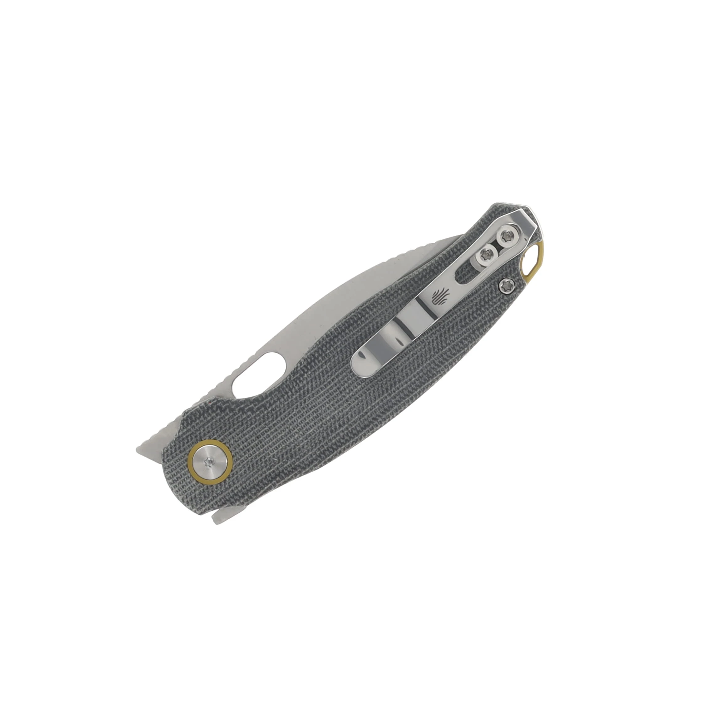 Kizer Seagull Folding Knife Gray Micarta Handle 2.95in Satin 14C28N Drop Point Blade V3770A1 View 4