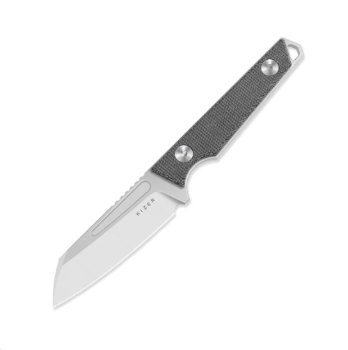 Kizer Phasmids Fixed Knife Black Micarta Handle 2.79in Satin AEB-L Sheepsfoot Blade 1079A3 View 3