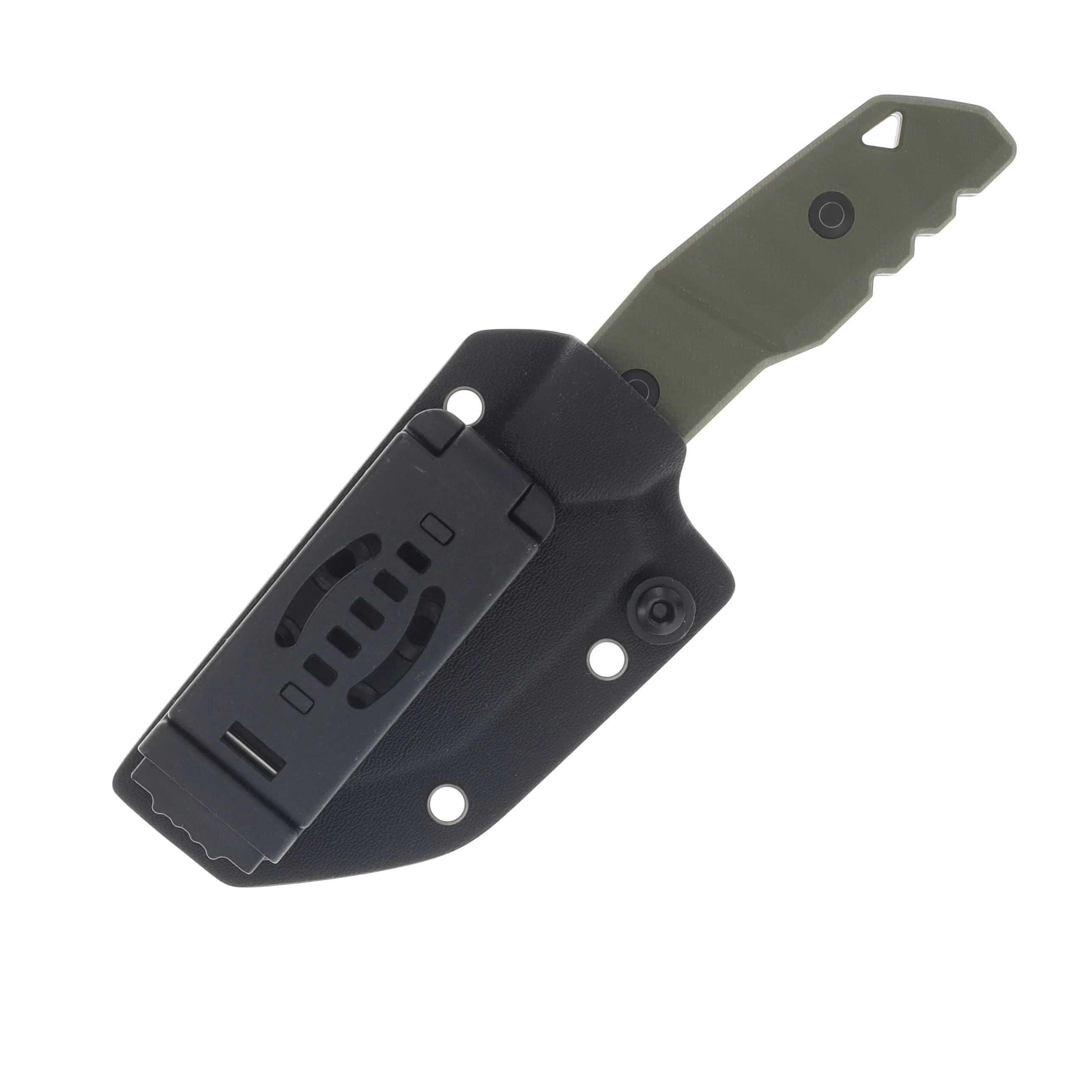 Kizer Quartz Fixed Knife Olive Green G-10 Handle 3.15in Black Stonewash AEB-L Tanto Blade 1086A1 View 6