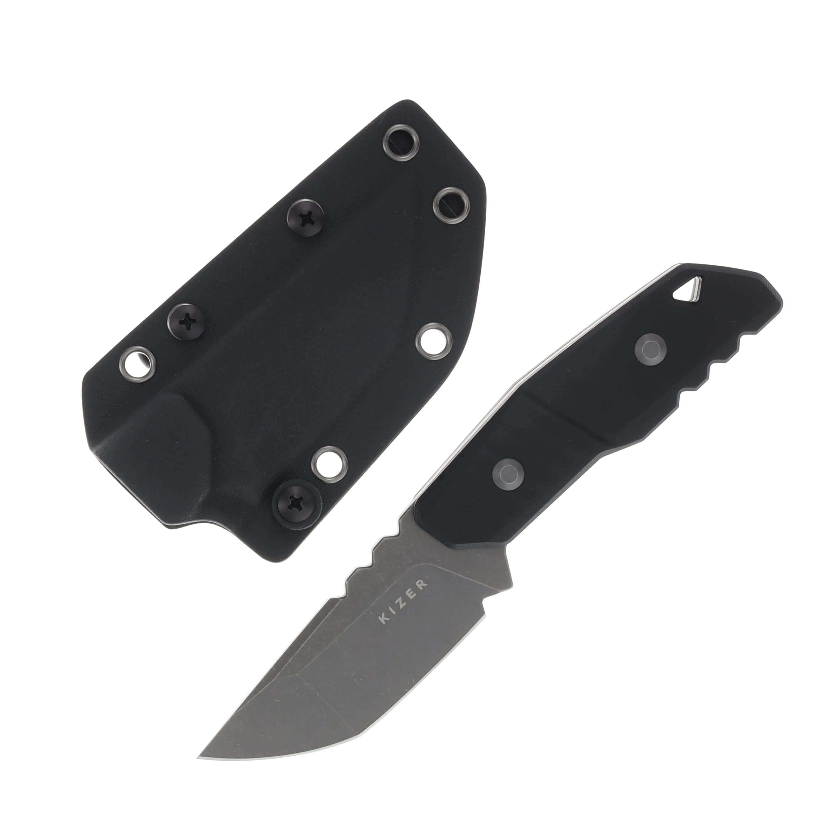 Kizer Quartz Fixed Knife Black G-10 Handle 3.15in Gray Stonewash AEB-L Tanto Blade 1086A2 View 1