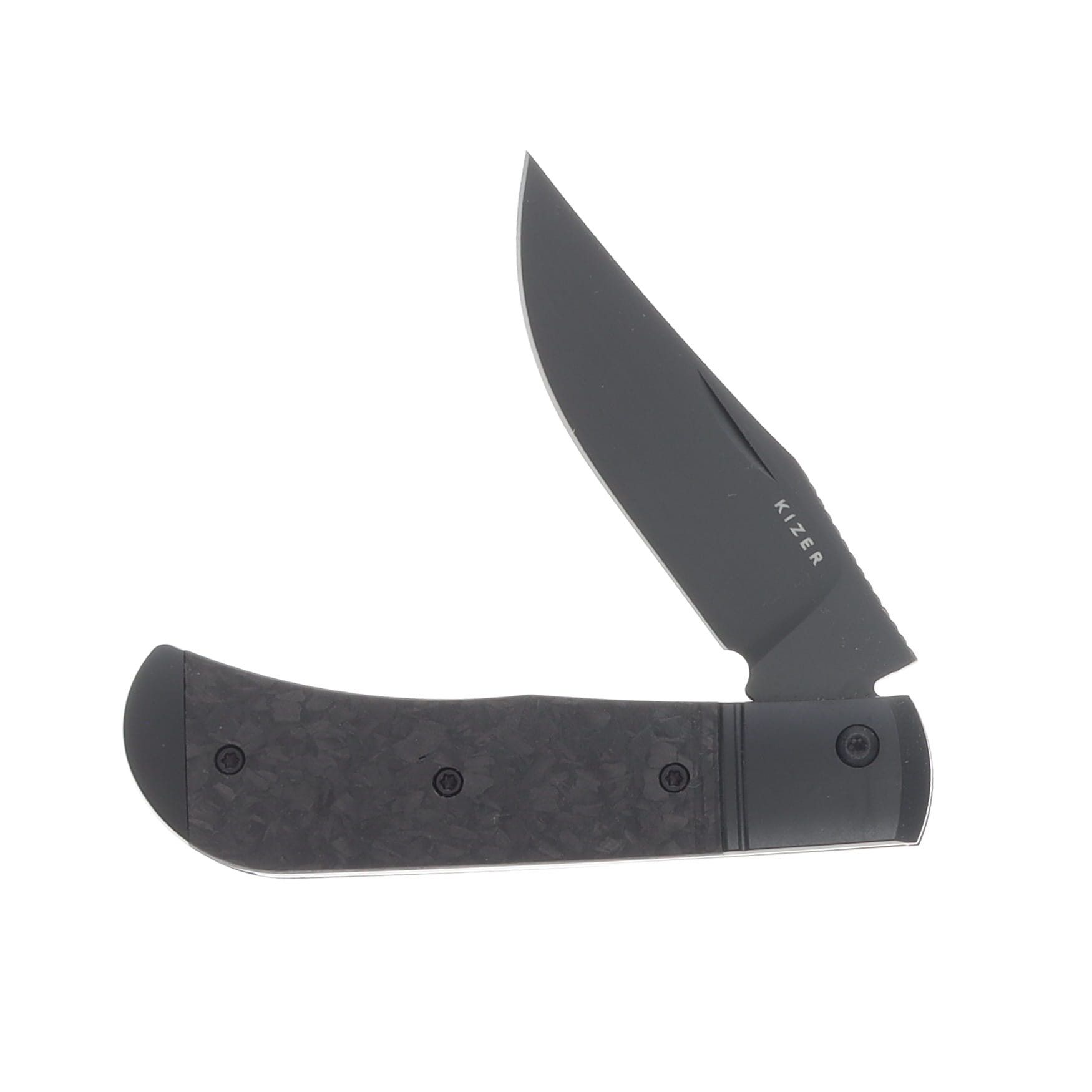 Kizer Trestle Titanium & Carbon Fiber Handle Black DLC Ultra S45VN Blade KI3761A1 View 3