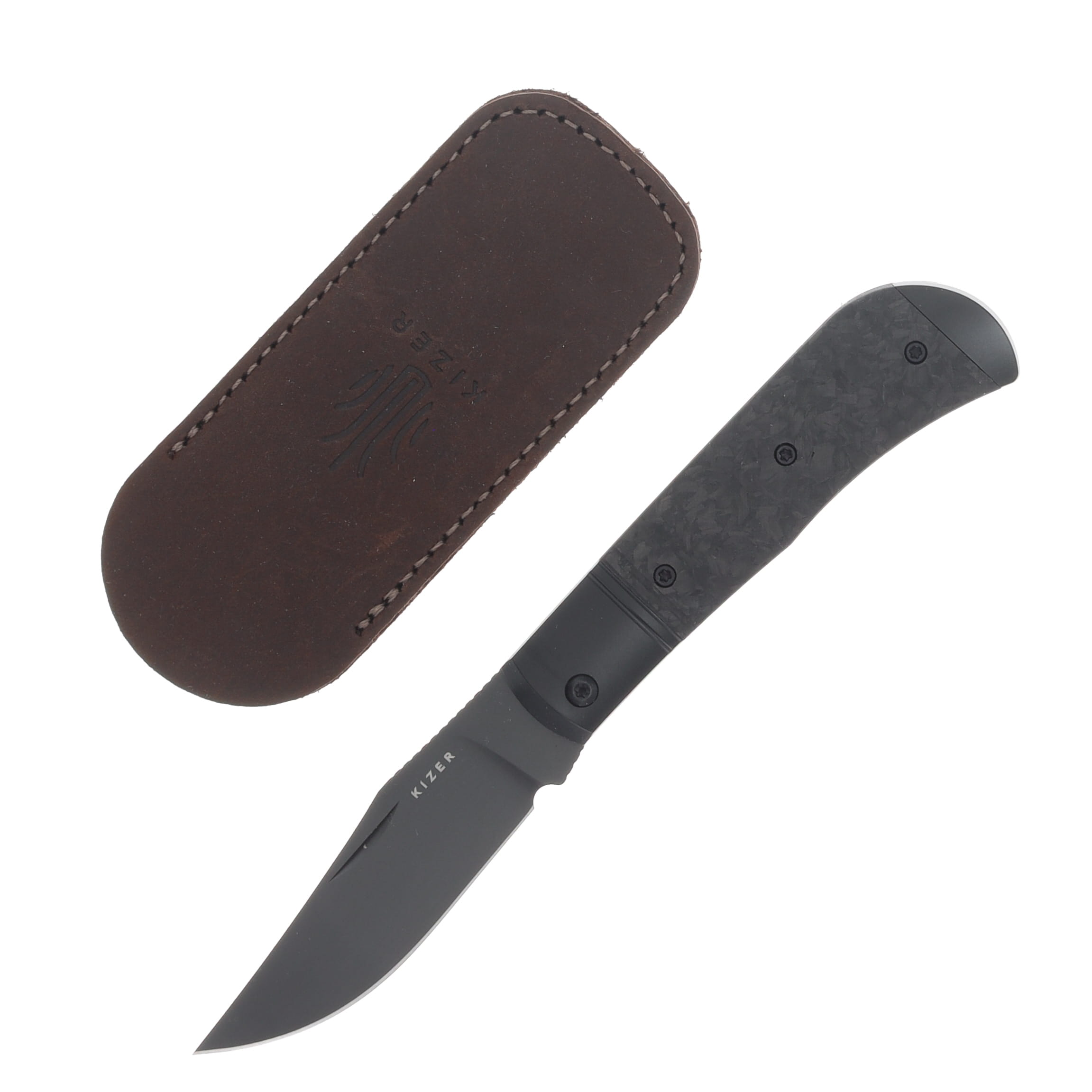 Kizer Trestle Titanium & Carbon Fiber Handle Black DLC Ultra S45VN Blade KI3761A1 View 1