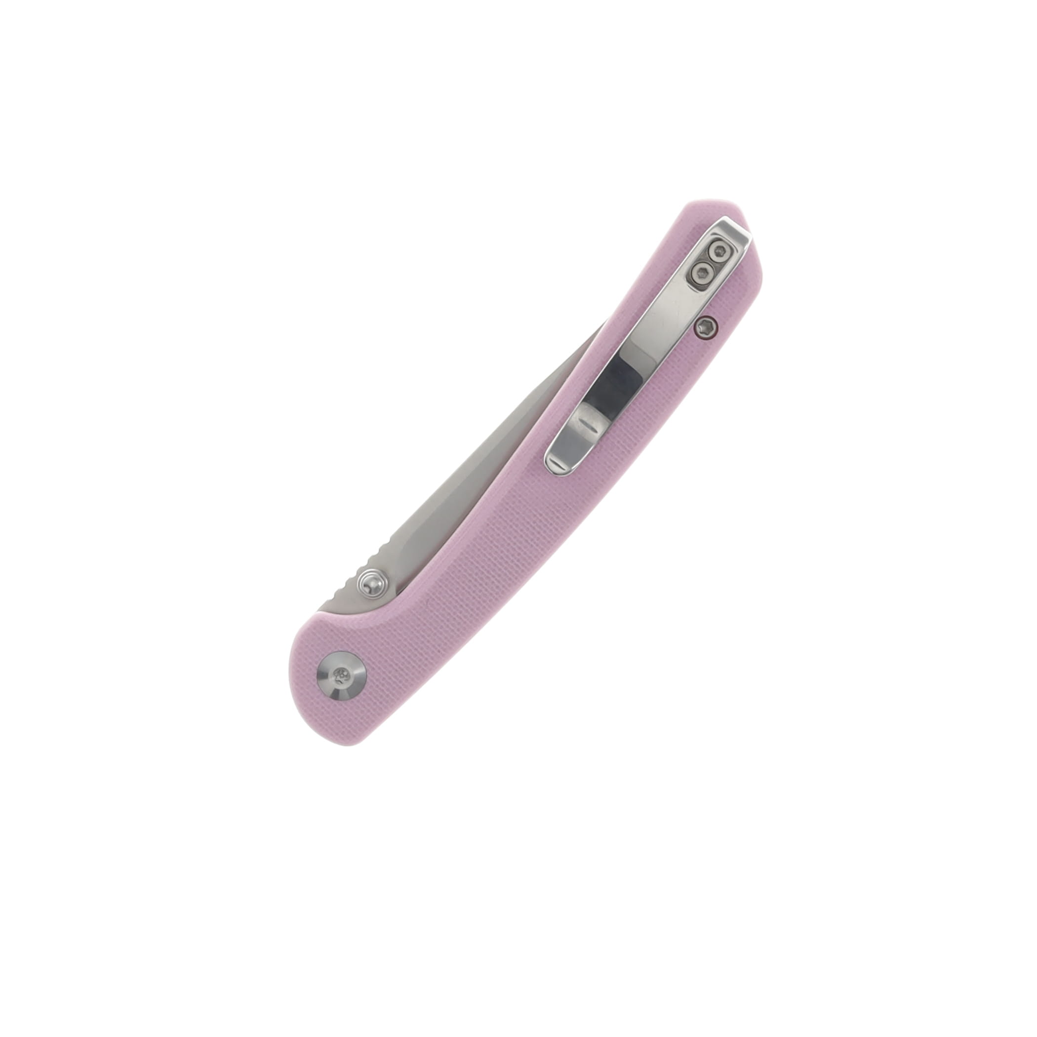 SENCUT Skelfin Folding Knife Powder Pink 3.3in Plain Satin Clip Point S25007-3 View 4