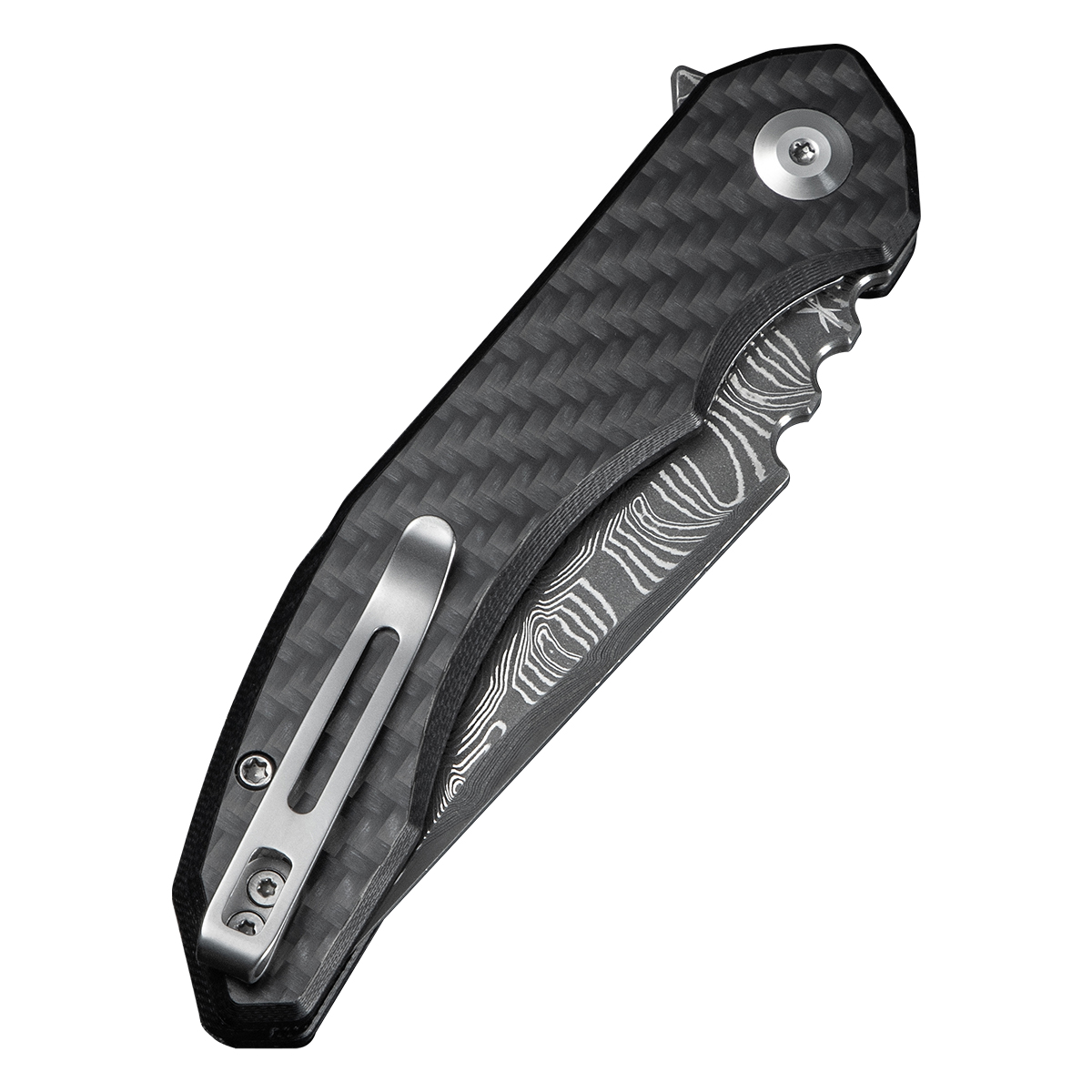 CIVIVI Bluetick Folding Knife 3.47in Plain Damascus Steel Drop Point C23050-DS2 View 2