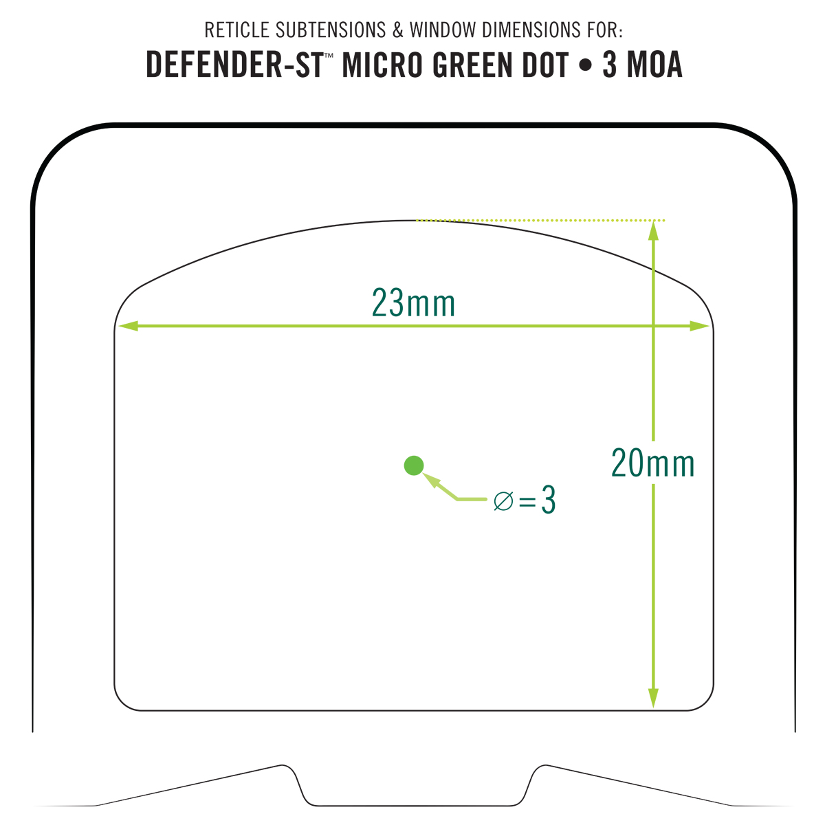 Vortex Defender-ST™ 3 MOA Green Dot Sight DFST-MGD3 View 7