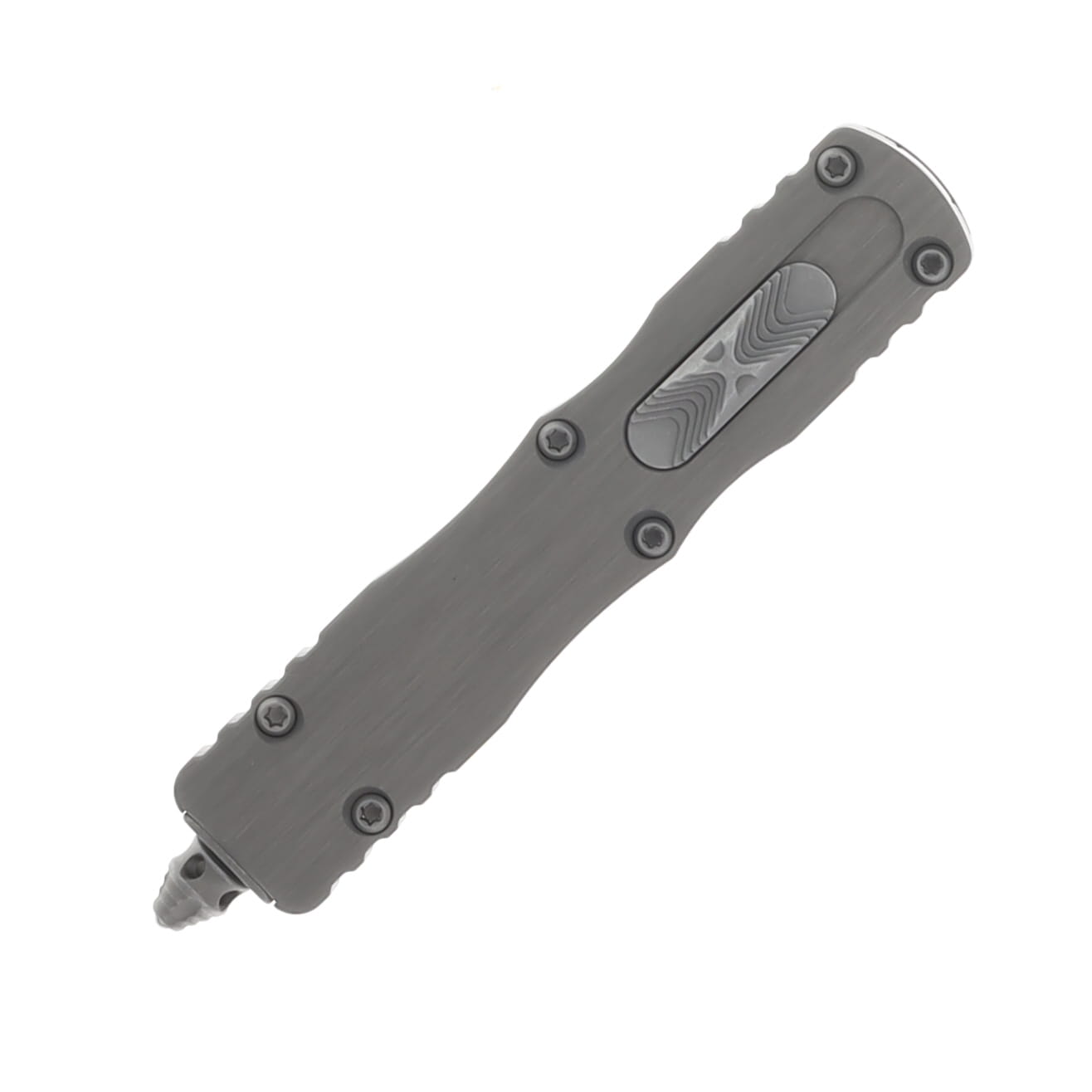 Microtech Dirac Delta OTF Automatic Knife Dual Partially Serrated Apocalyptic Dagger/Natural Clear Aluminum AUMT22511APNC View 3