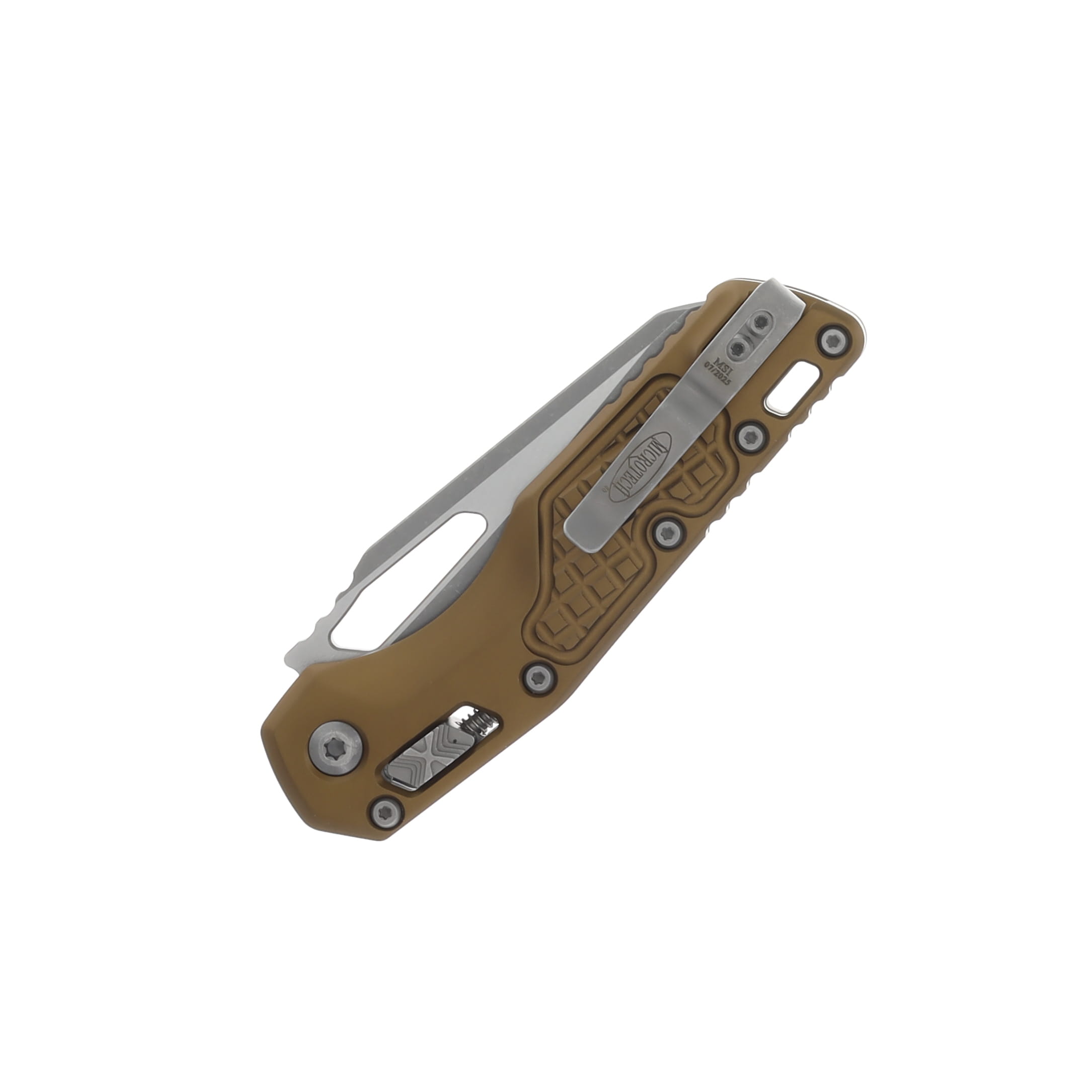 Microtech MSI RAM-LOK Folding Knife Apocalyptic Standard/Frag Aluminum Tan MT21010APFRTA View 4