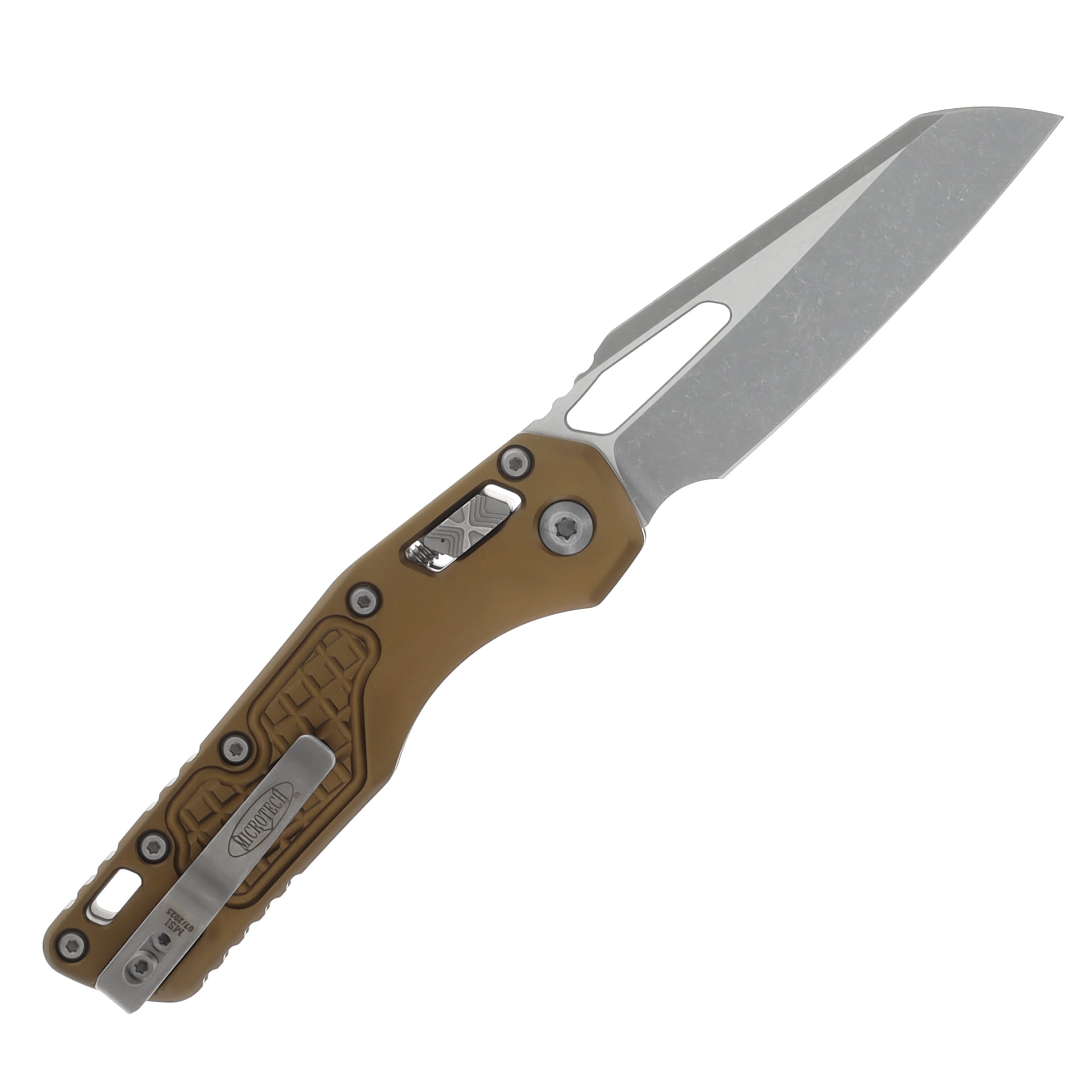 Microtech MSI RAM-LOK Folding Knife Apocalyptic Standard/Frag Aluminum Tan MT21010APFRTA View 2