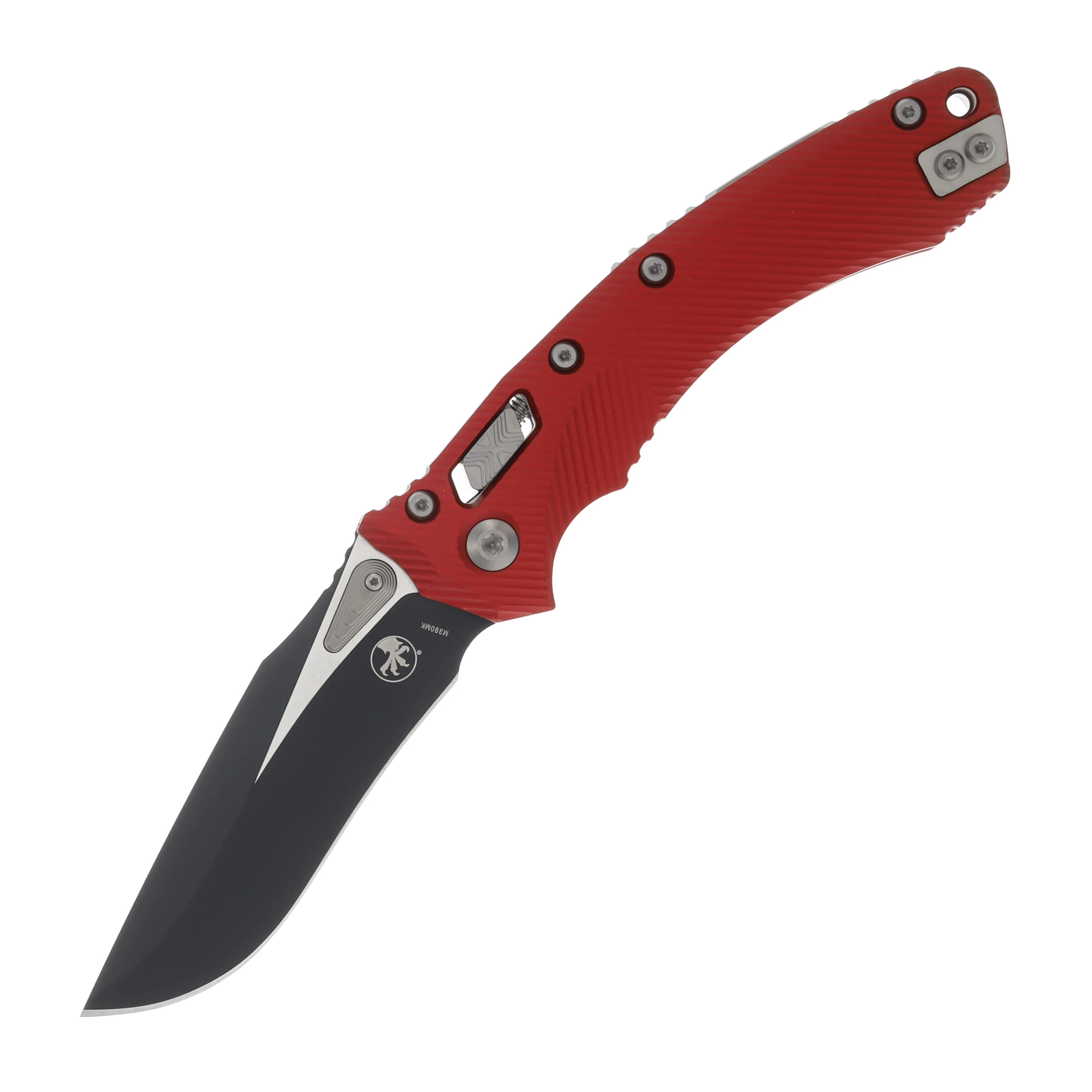 Microtech Amphibian RAM-LOK Folding Knife DLC Standard/Fluted Red Aluminum MT137RL1FLRD View 1