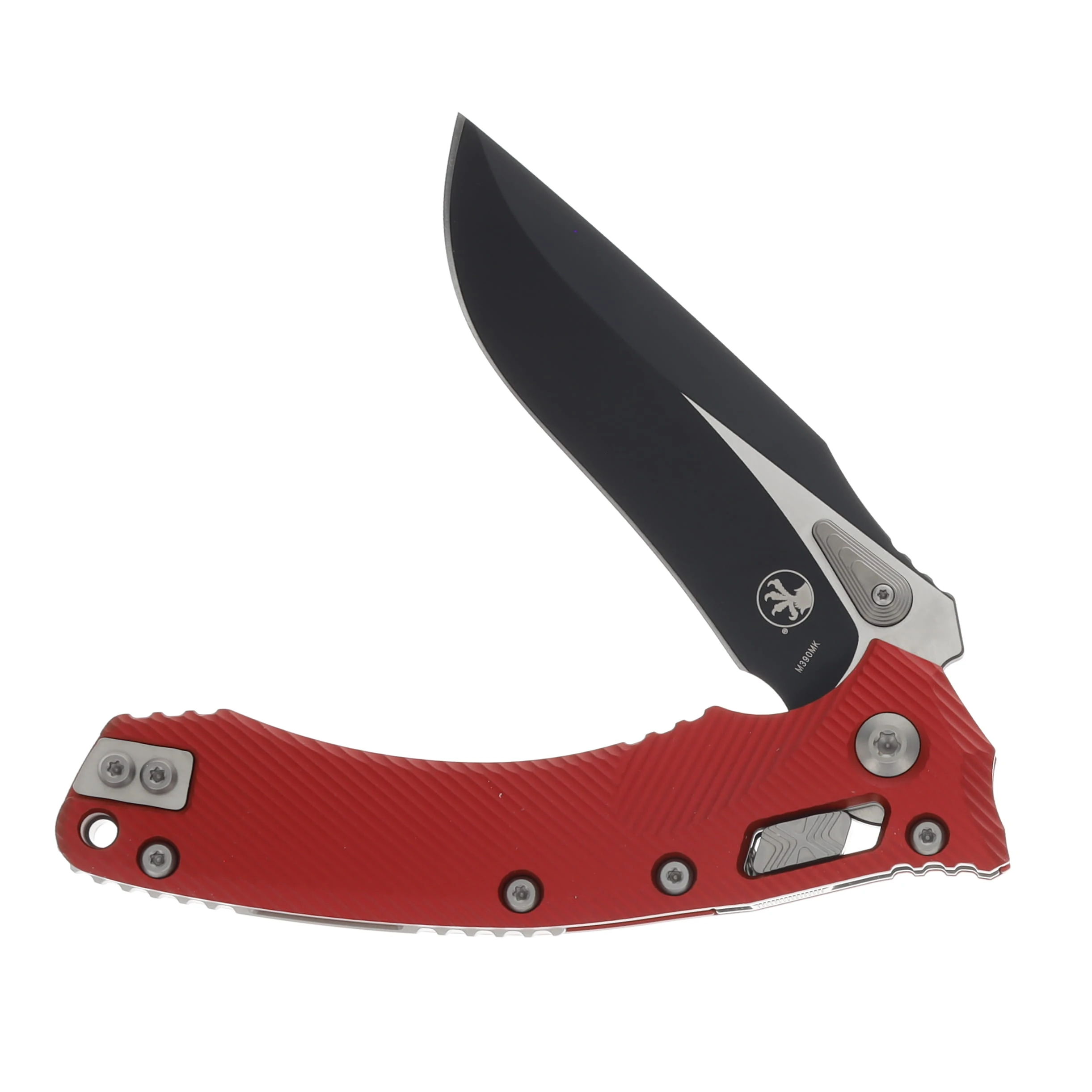 Microtech Amphibian RAM-LOK Folding Knife DLC Standard/Fluted Red Aluminum MT137RL1FLRD View 3