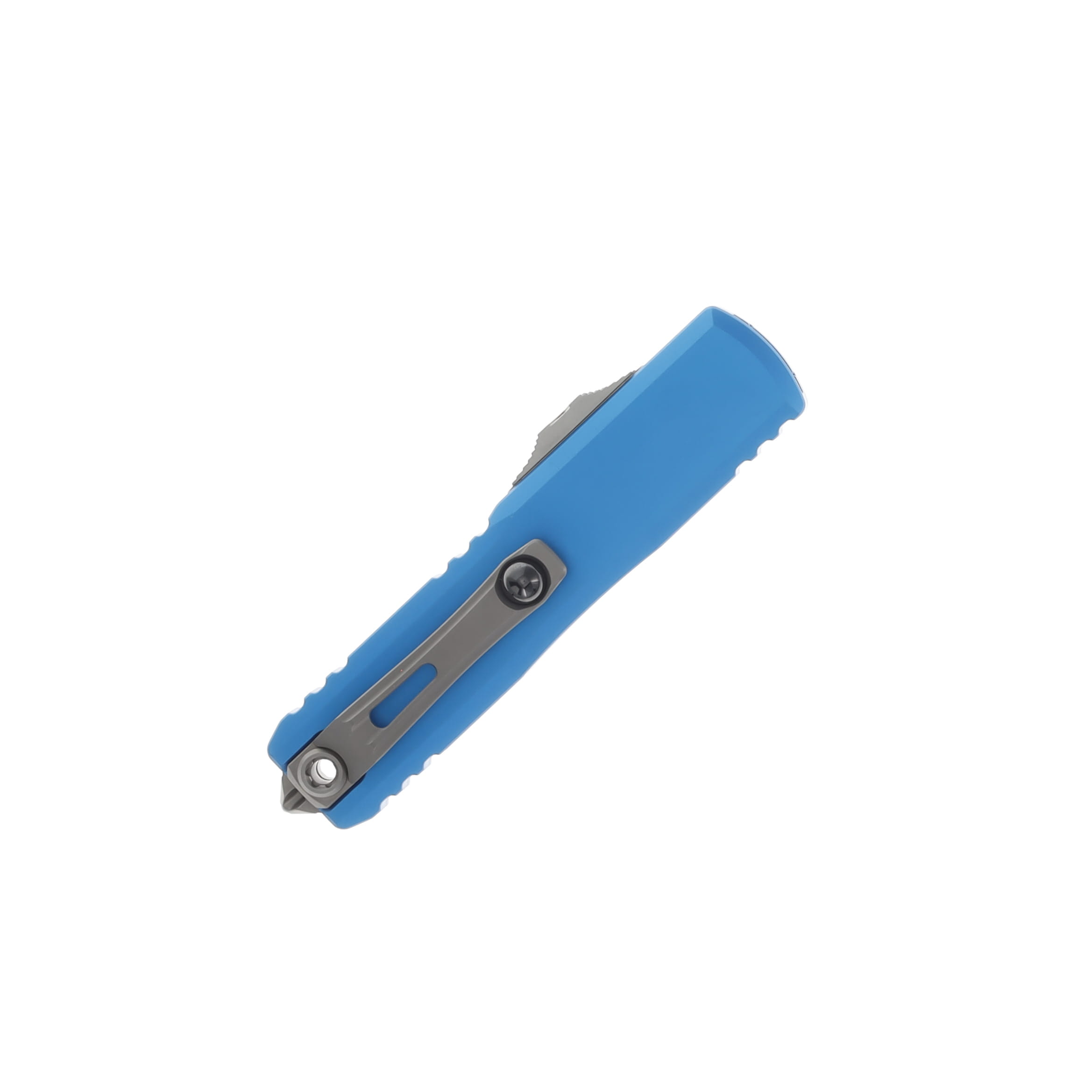 Microtech UTX-85 OTF Automatic Knife Gen III Half Serrated Stonewash Dagger/Blue AUMT123211BL View 3